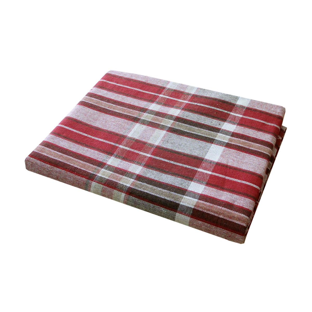 V442-BZO-TABLEC-PLAIDCHECKS180-RED-RE-97887-00 Cotton Plaid Checks Oblong Table Cloth Red 130 x 180cm - Image 1