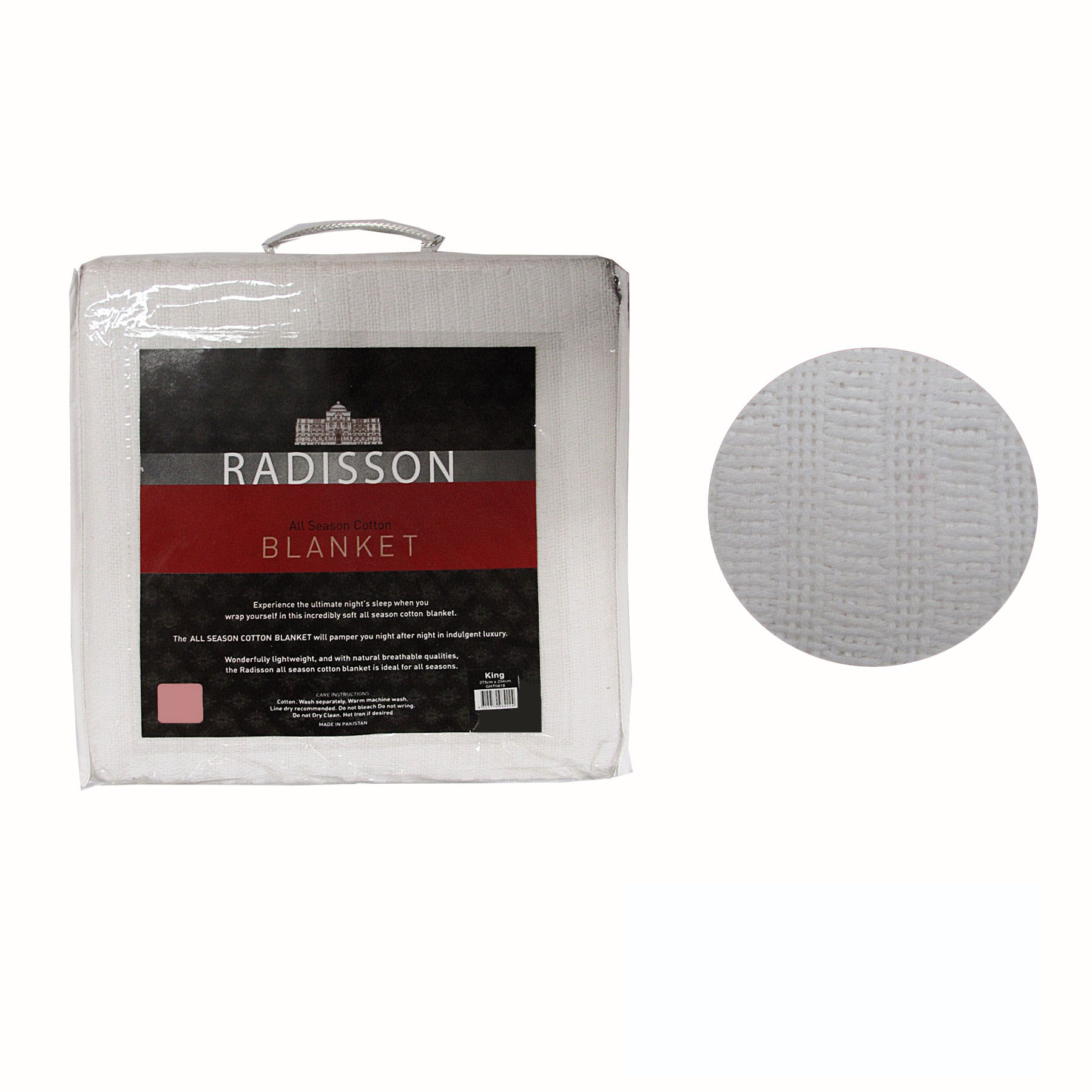 V442-GHT-BLANKET-RADISSONCOTTON-WHITE-QS-104337-00 Radisson All Season Cotton Blanket White QUEEN - Image 1