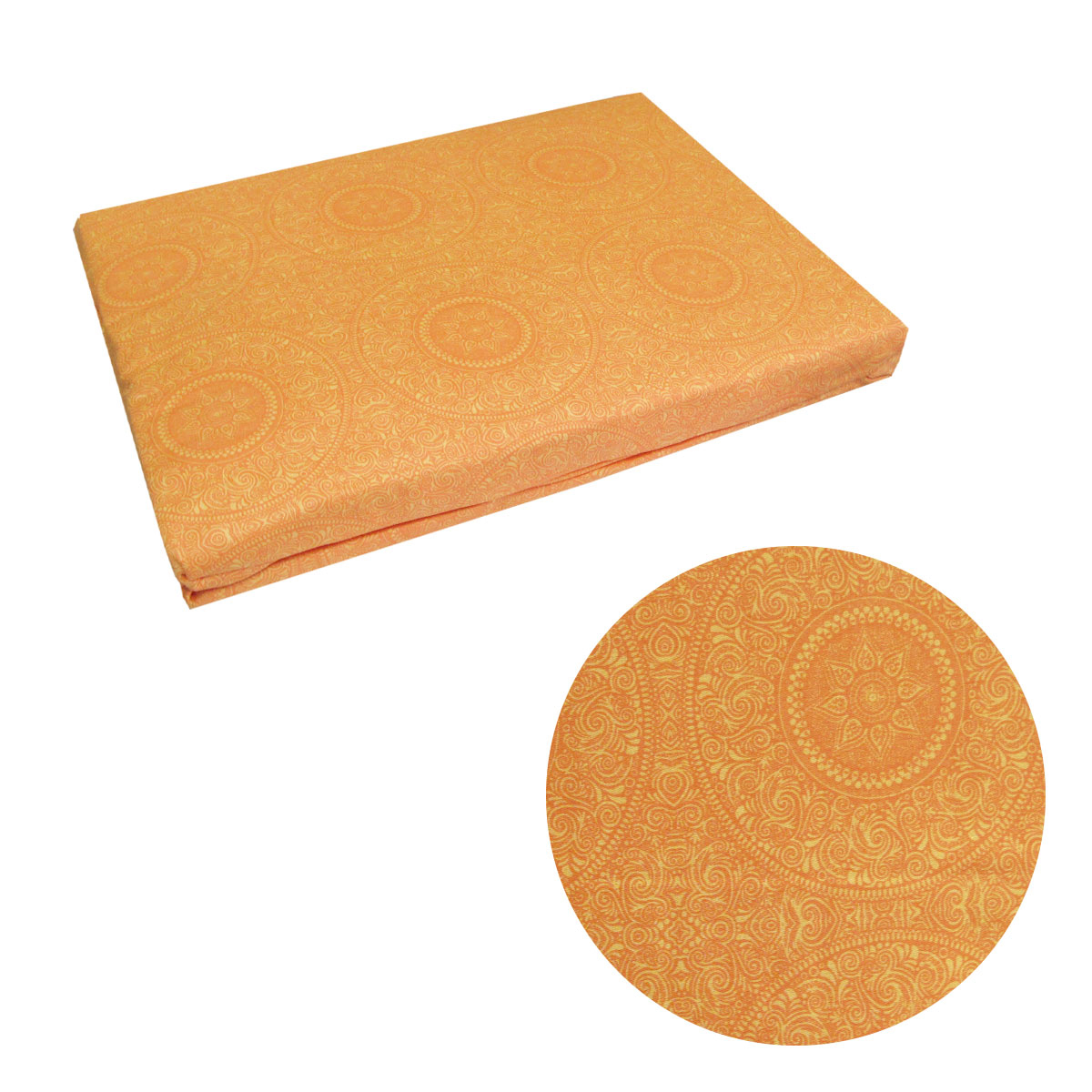 V442-GHT-FITTEDSS-BAZAAR-ORANGE-SB-104380-00 Bazaar Orange Cotton Fitted Combo Set Single - Image 1