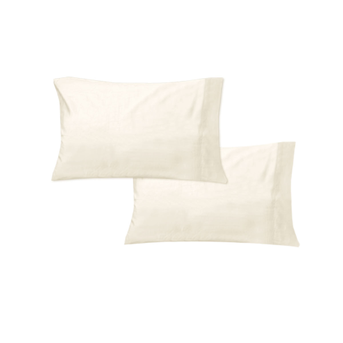 V442-GHT-PILLOWC-400TCSOLIDNOFLAP-CREAM-ST-104320-00 400TC Pair of Solid Color No Flap Standard Pillowcases Cream - Image 1
