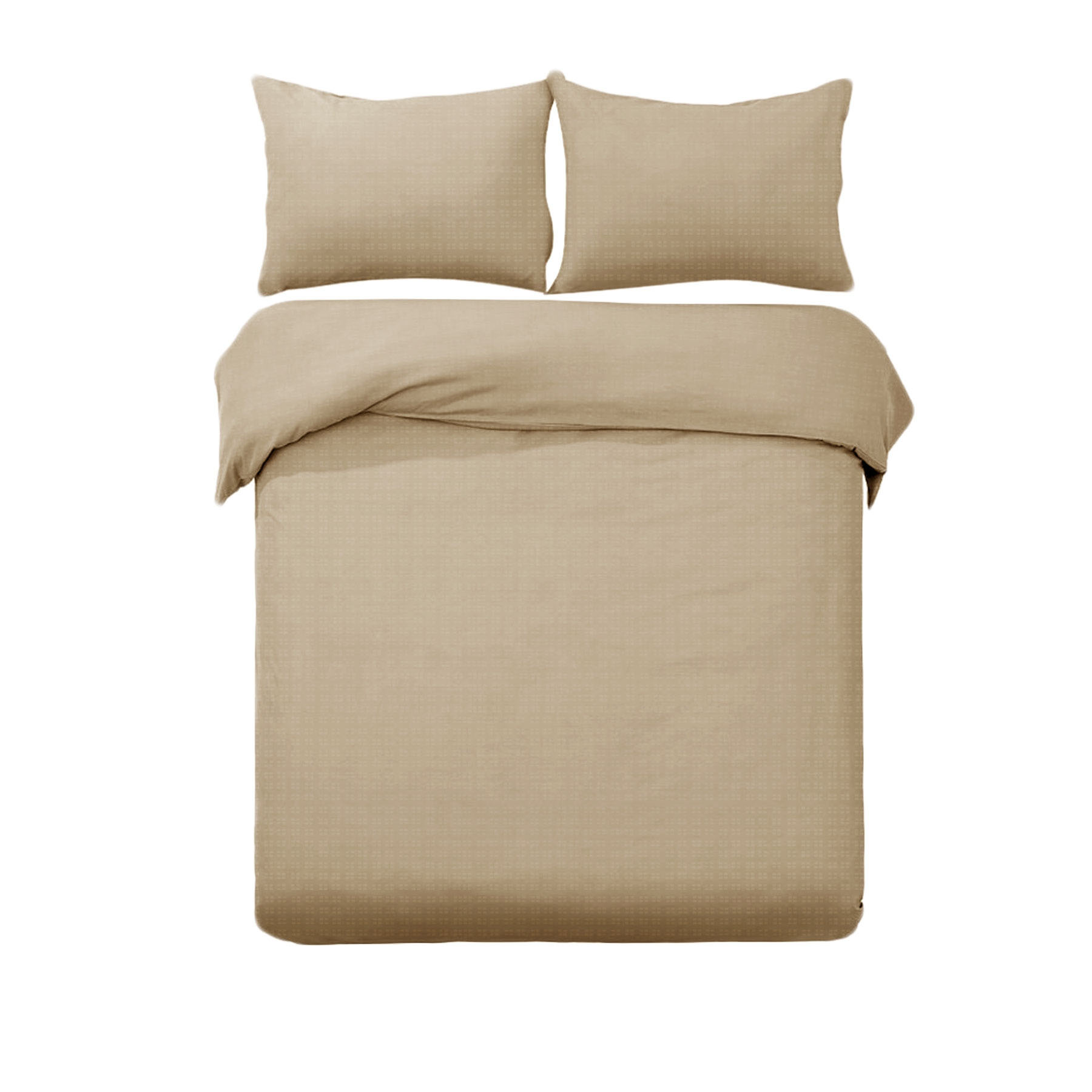 V442-GHT-QUILTCS-DENVEREMBOSSED-LATTE-KI-104346-00 Designer Selection Denver Embossed Quilt Cover Set Latte King - Image 1
