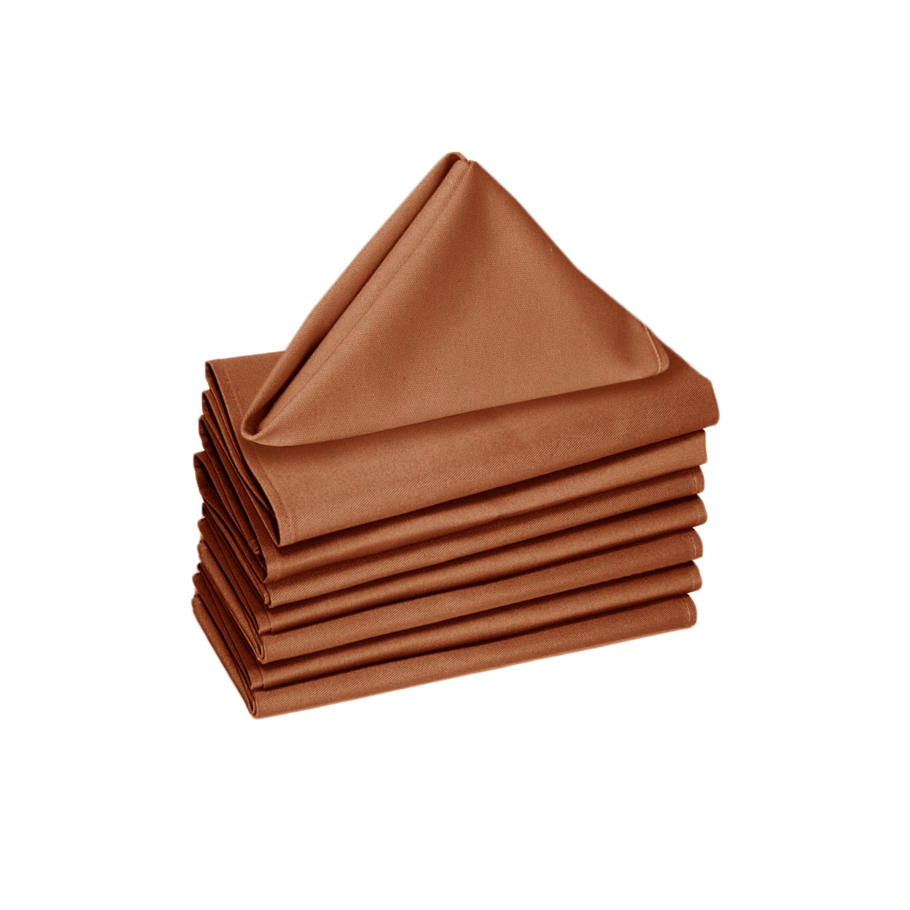 V442-GNA-MISC-SETOF8NAPKINS-COPPER-SQ-117491-00 Hoydu Set of 8 Cotton OR Poly Cotton Napkins Copper - Image 1