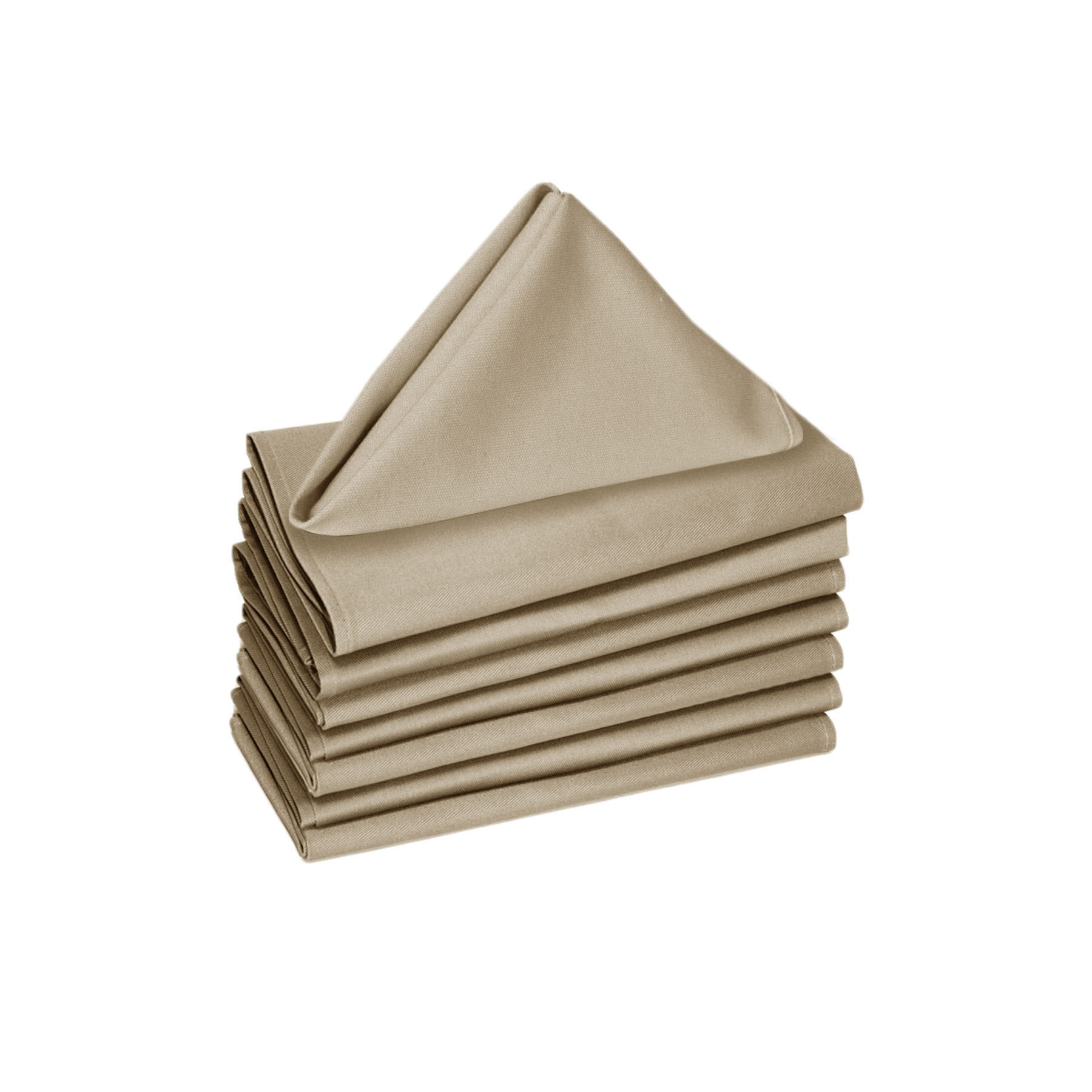 V442-GNA-MISC-SETOF8NAPKINS-WARMSAND-SQ-117513-00 Hoydu Set of 8 Cotton OR Poly Cotton Napkins Warm Sand - Image 1