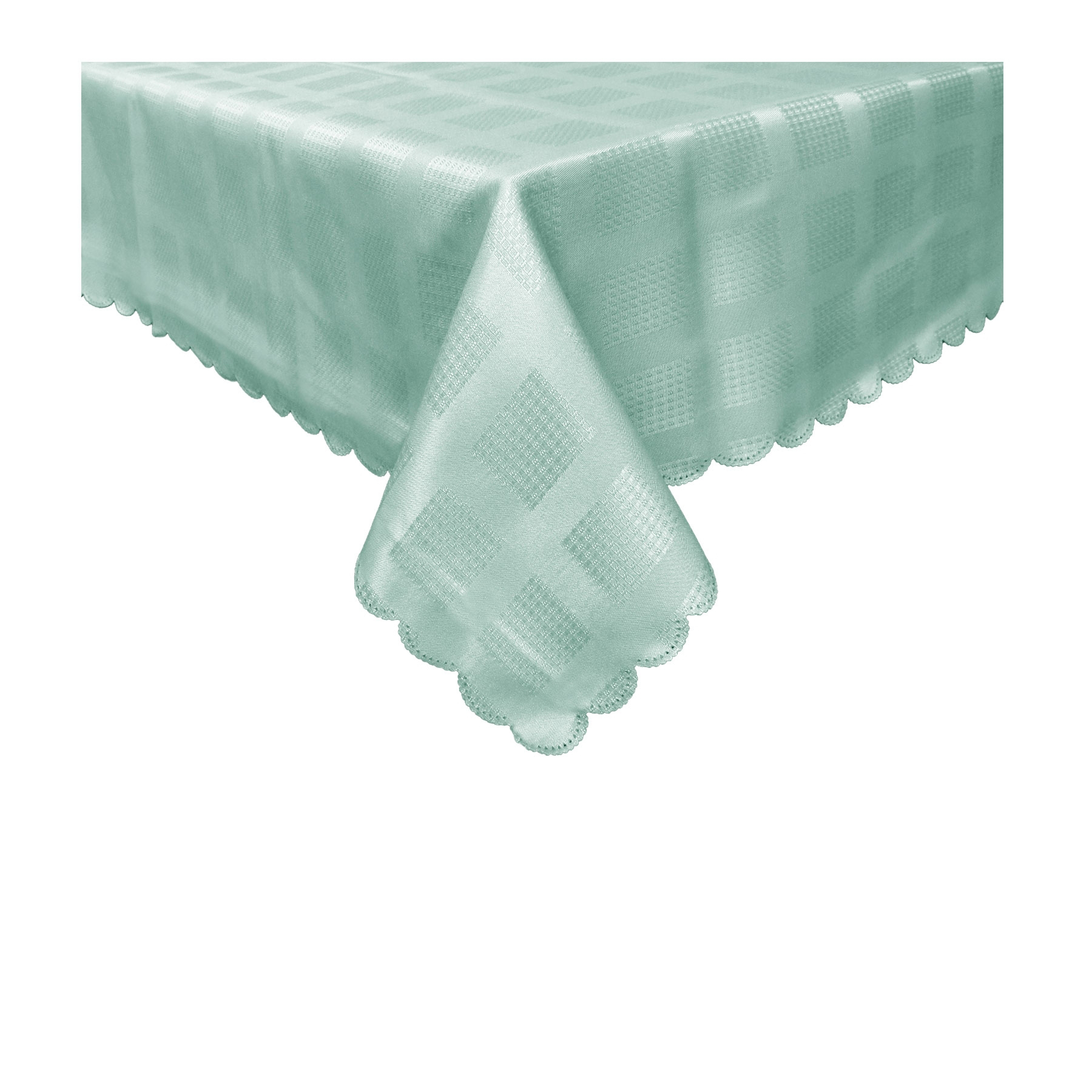 V442-GNA-TABLEC-CHECKERED180CM-FROST-RD-117530-00 Jacquard Table Cloth Checkered Frost 180 cm Round - Image 1