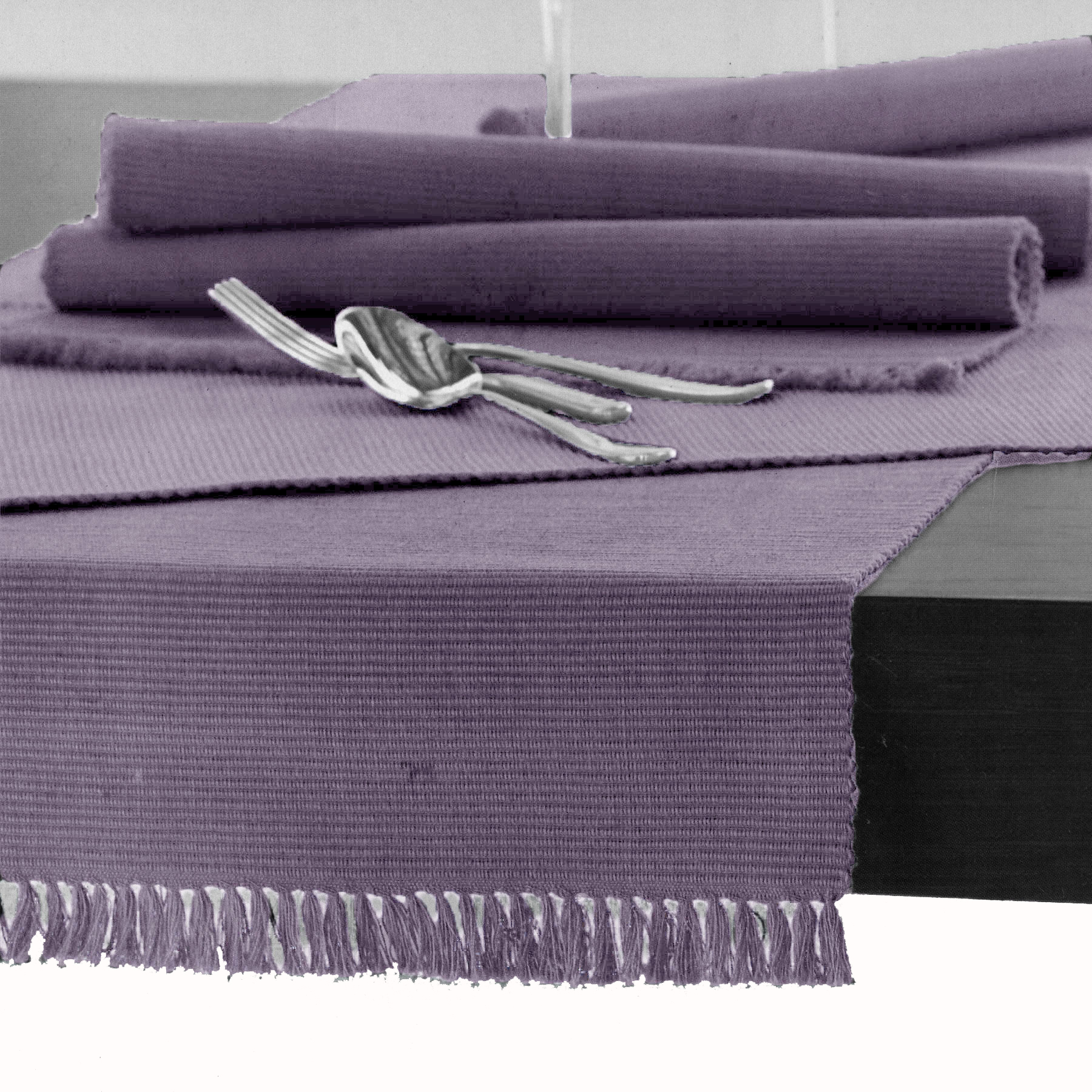V442-GNA-TABLER-RIBBED-200CM-LAVENDERMIST-143836-00 Hoydu Cotton Ribbed Table Runner 45cm x 200cm - LAVENDER MIST - Image 1