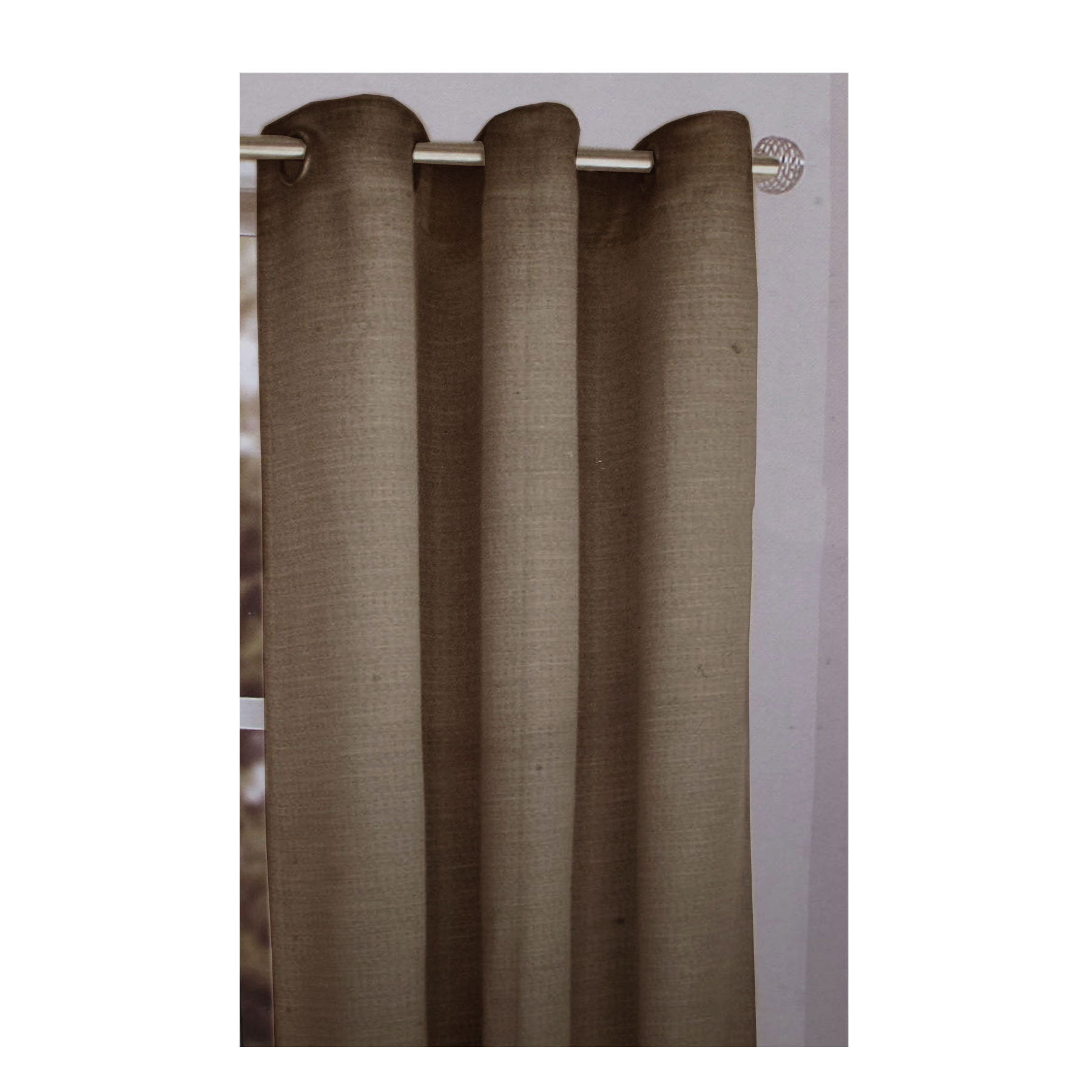 V442-HIN-CURTAIN-SIENNAEYELET-WALNUT-RE-213281-00 One Piece of Sienna Eyelet Curtain 120 x 213cm Walnut - Image 1