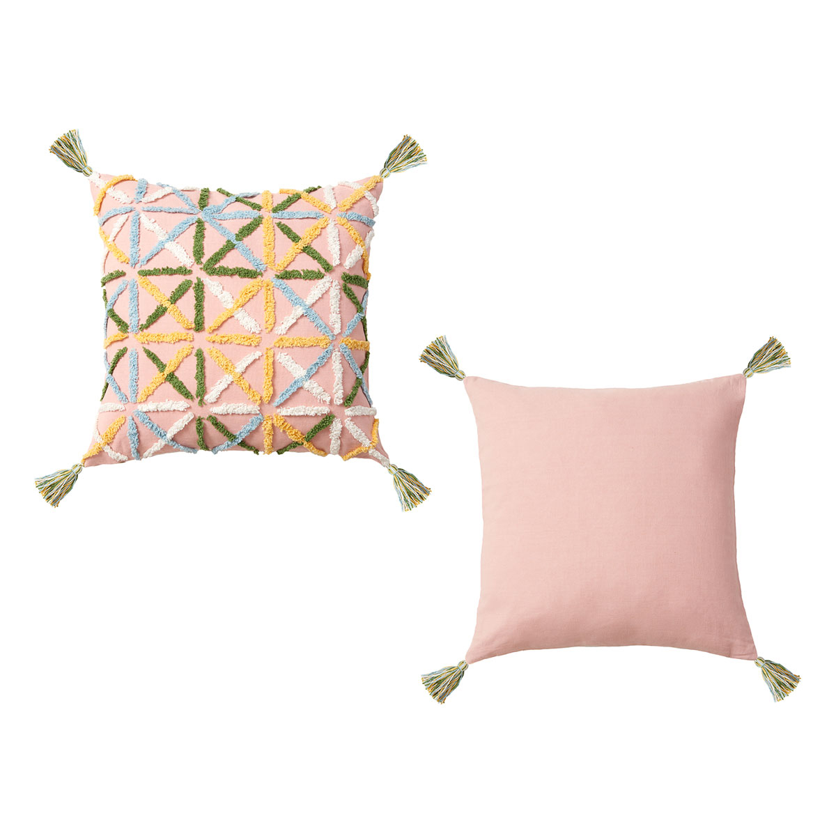 V442-HIN-CUSHION-ADENA-BLUSH-SQ-82909-00 Accessorize Adena Blush Filled Square Cushion - Image 1