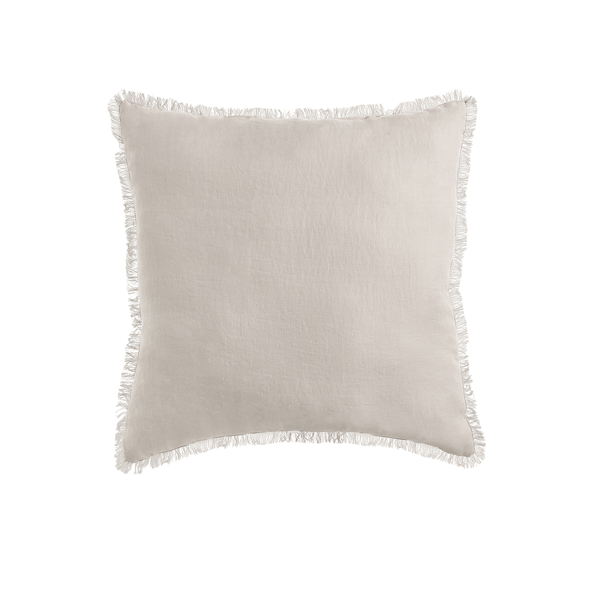 V442-HIN-CUSHION-FRENCHLINEN-NATURAL-SQ-202502260925-00 Vintage Design Homewares Natural French Linen Filled Cushion Square - 55cm x 55cm - Image 1