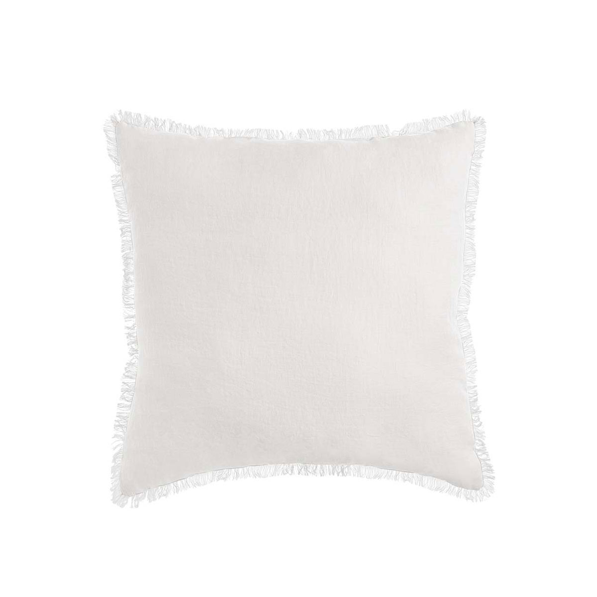 V442-HIN-CUSHION-FRENCHLINEN-WHITE-SQ-185227-00 Vintage Design Homewares White French Linen Filled Cushion Square - 55cm x 55cm - Image 1