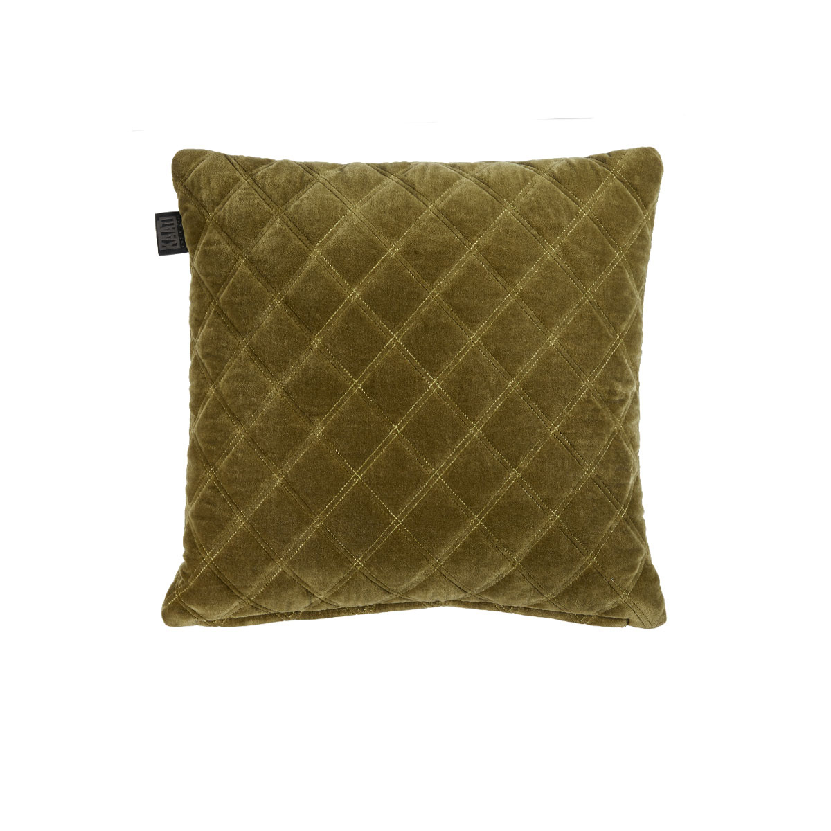 V442-HIN-CUSHION-VERCORS-OLIVEGREEN-SQ-82427-00 Bedding House Vercors Luxury Cotton Velvet Filled Square Cushion - Olive Green - Image 1