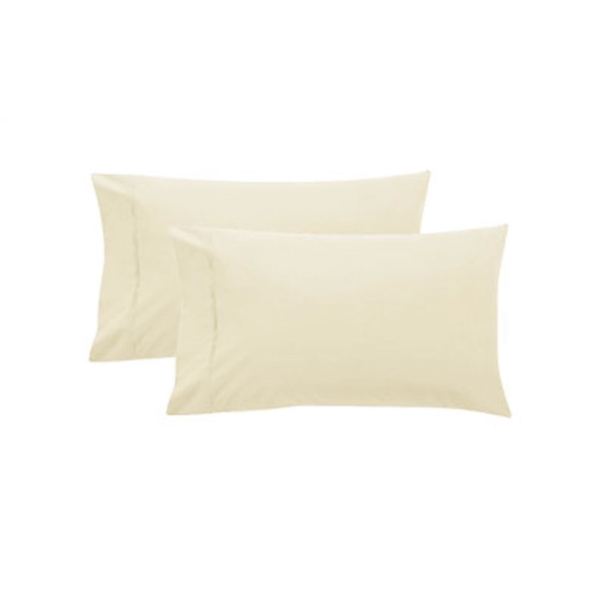 V442-HIN-PILLOWC-COTTON-250TC-CREAM-ST-82366-00 Pair of Pure Cotton 250TC Standard Pillowcases Cream - Image 1