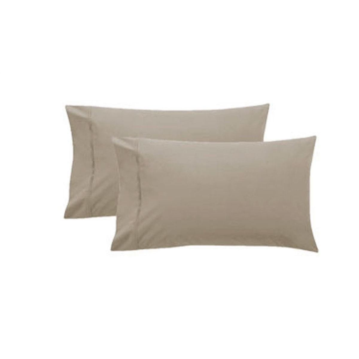 V442-HIN-PILLOWC-COTTON-250TC-LATTE-ST-82368-00 Pair of Pure Cotton 250TC Standard Pillowcases Latte - Image 1