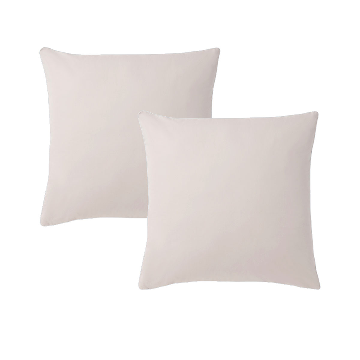 V442-HIN-PILLOWC-HOTELPIPED-WHITENATURAL-EU-185275-00 Accessorize Pair of White/Natural Piped Hotel Deluxe Cotton European Pillowcases - Image 1