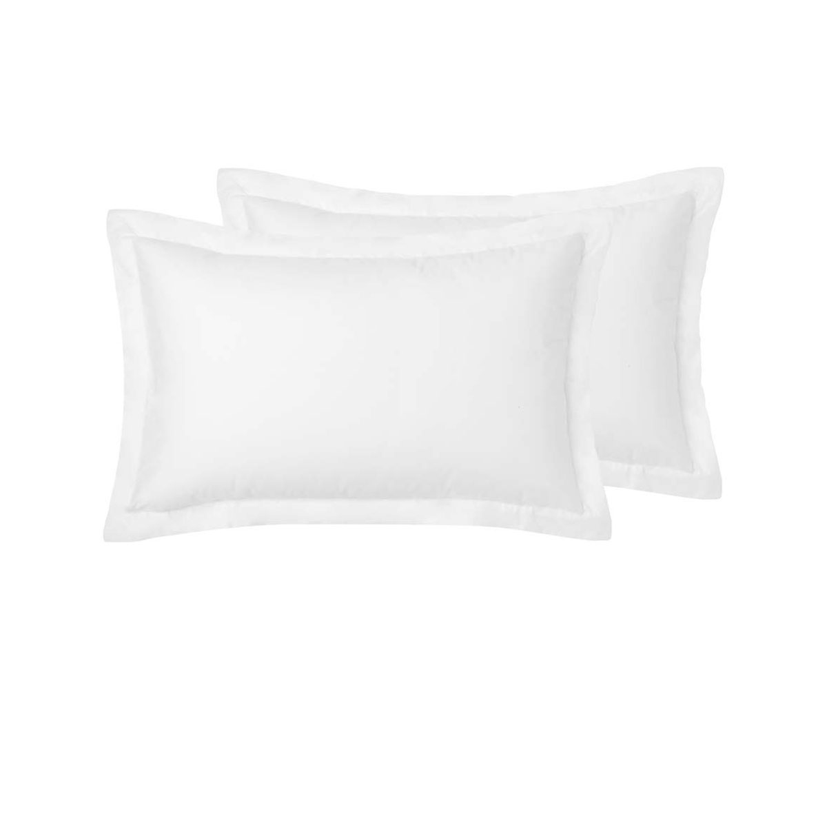 V442-HIN-PILLOWC-HOTELTAILORED-WHITE-ST-90048-00 Accessorize Pair of White Tailored Hotel Deluxe Cotton Standard Pillowcases - Image 1