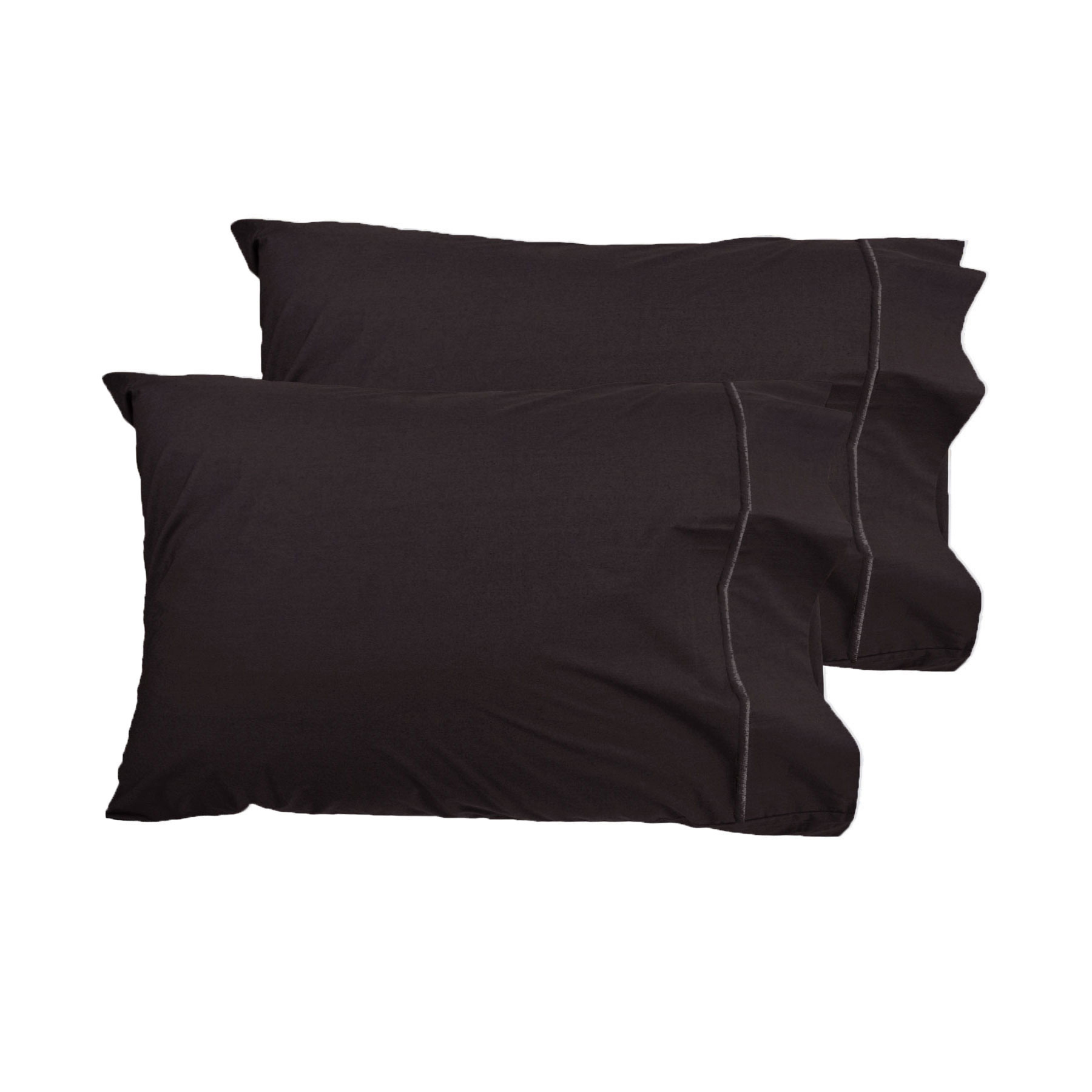 V442-HIN-PILLOWC-PIMATWIN-WALNUT-QS-82345-00 Grand Aterlier Pair of Queen Sized Pillowcases - Walnut - Image 1