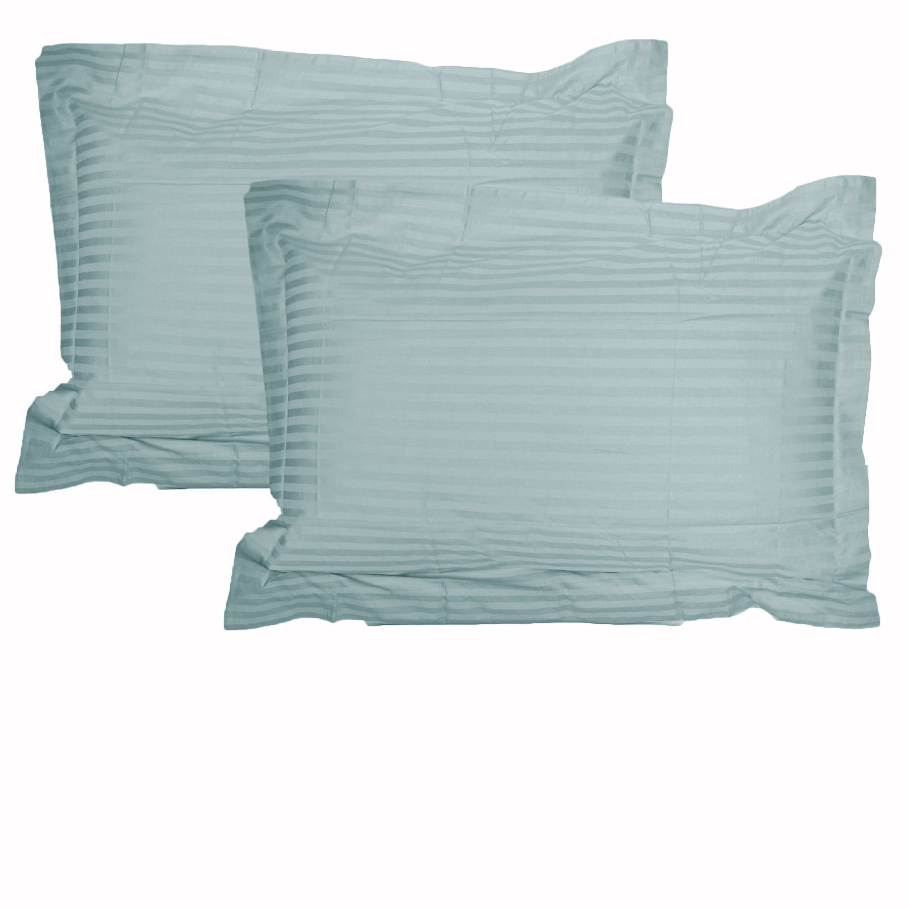 V442-HIN-PILLOWC-STRIPE-BLUE-QS-82332-00 Accessorize 325TC Pair of Stripe Jumbo / Queen Pillowcases Blue - Image 1