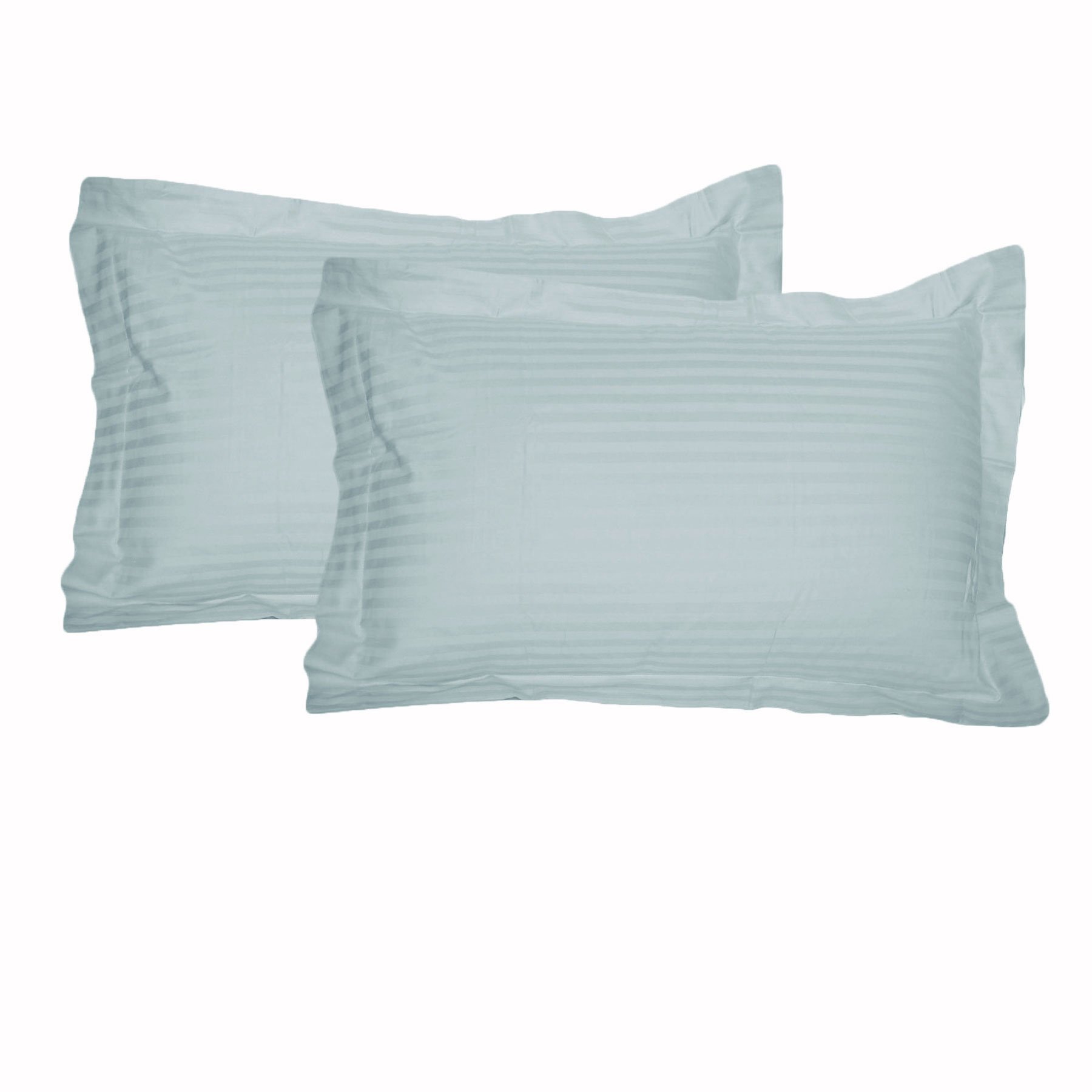 V442-HIN-PILLOWC-STRIPETAILORED-BLUE-ST-82319-00 Accessorize 325TC Pair of Tailored Standard Pillowcases Blue - Image 1