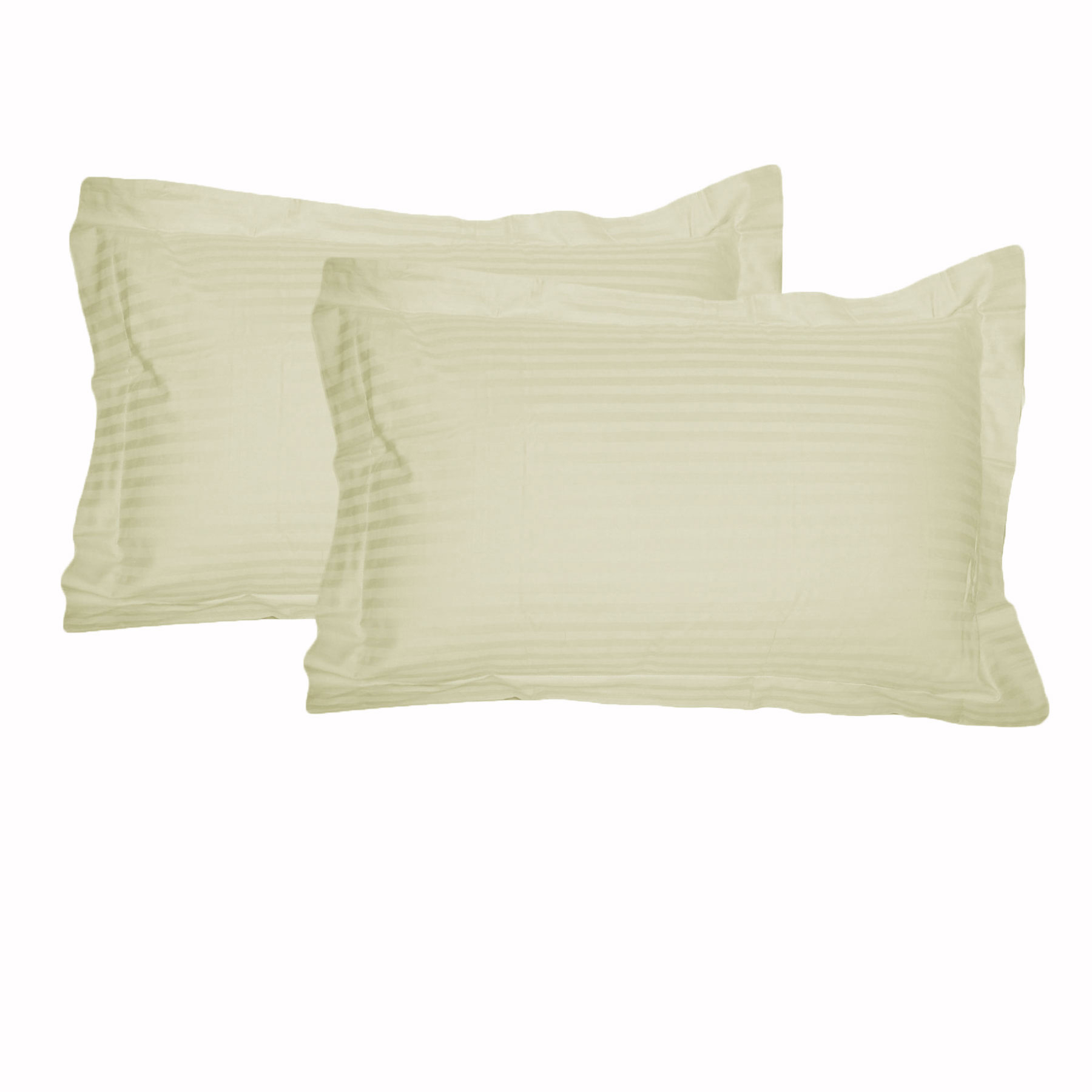 V442-HIN-PILLOWC-STRIPETAILORED-ECRU-ST-82318-00 Accessorize 325TC Pair of Tailored Standard Pillowcases Ecru - Image 1