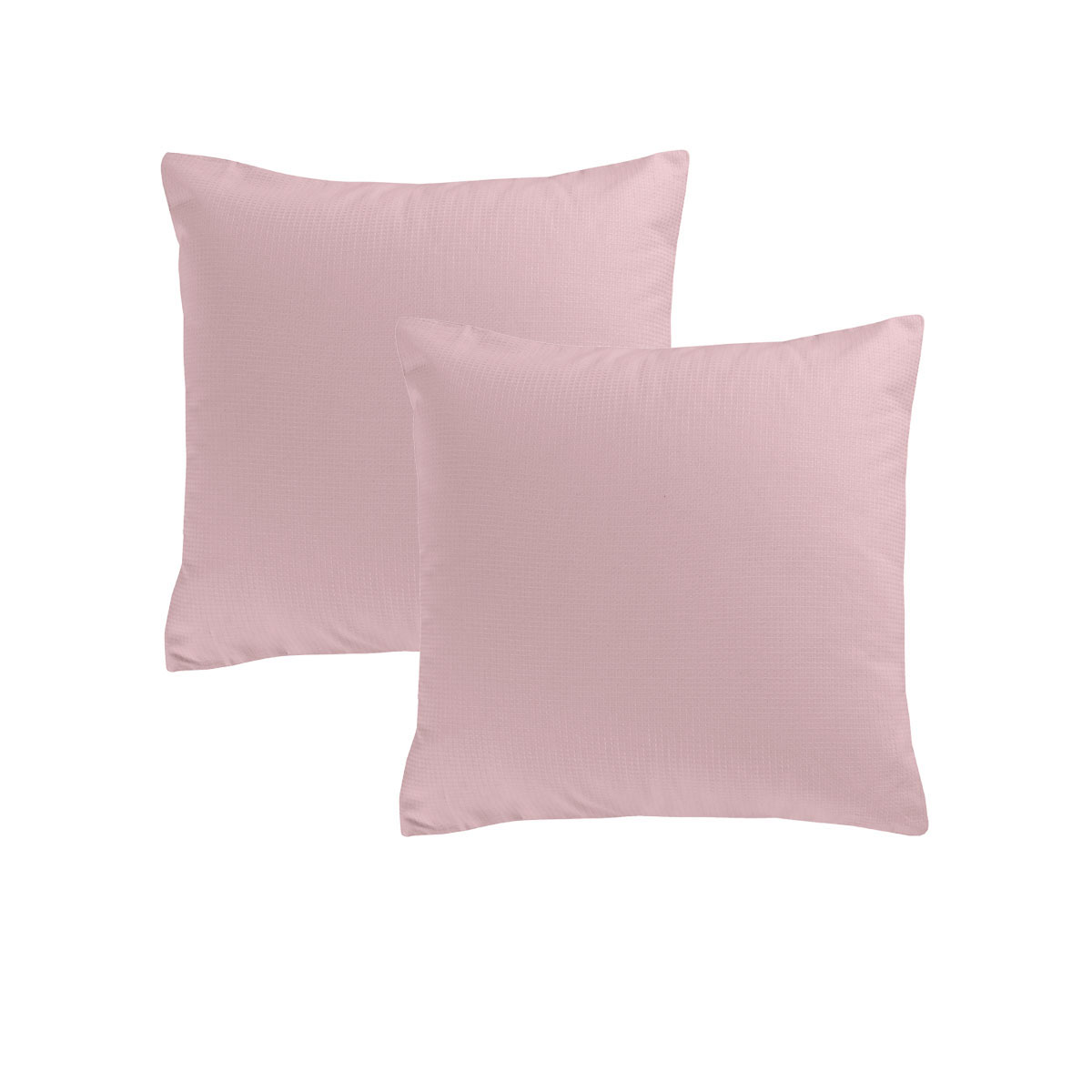 V442-HIN-PILLOWC-WAFFLECOTTON-BLUSH-EU-82313-00 Accessorize Pair of Waffle Blush Cotton European Pillowcases - Image 1