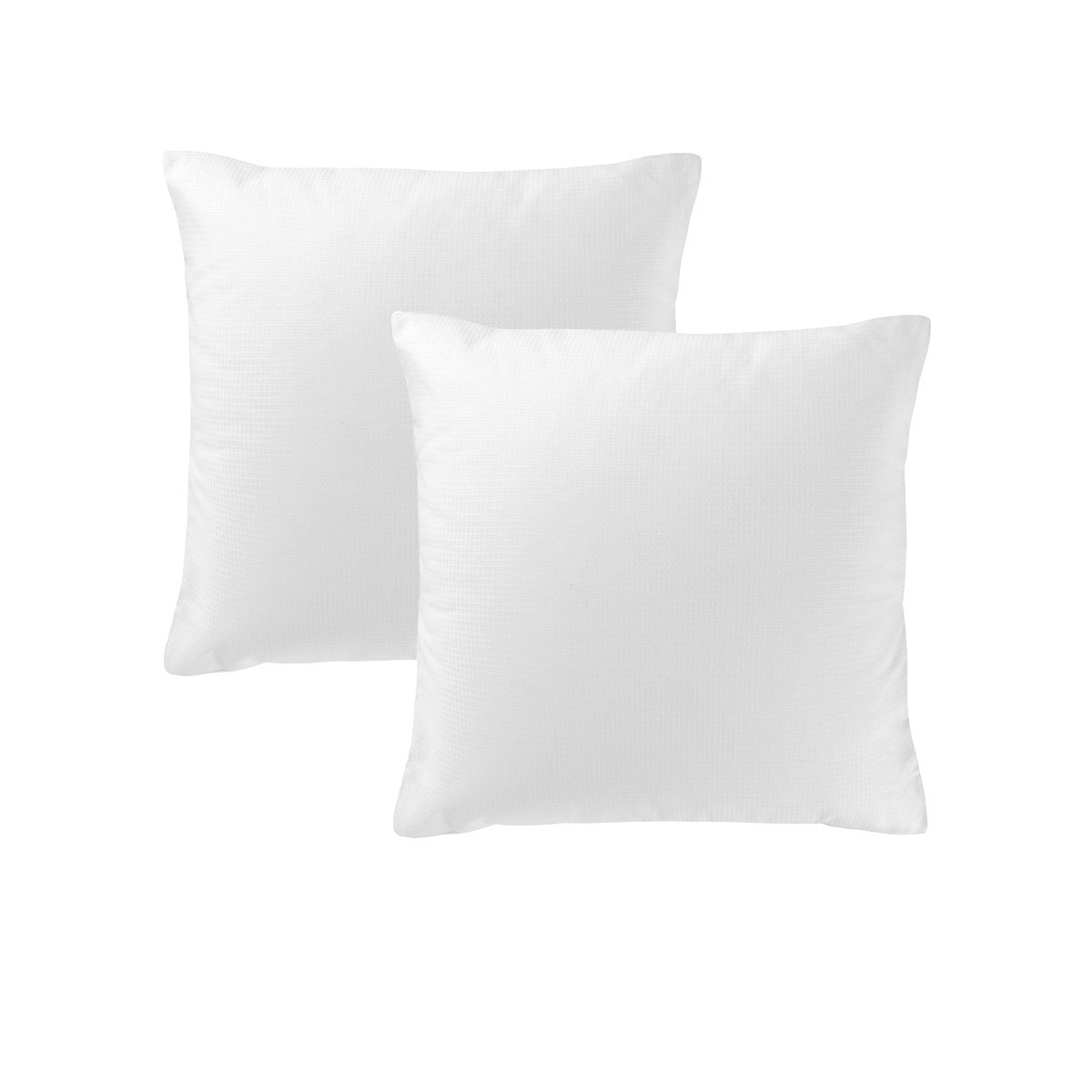 V442-HIN-PILLOWC-WAFFLECOTTON-WHITE-EU-83088-00 Accessorize Pair of Waffle White Cotton European Pillowcases - Image 1