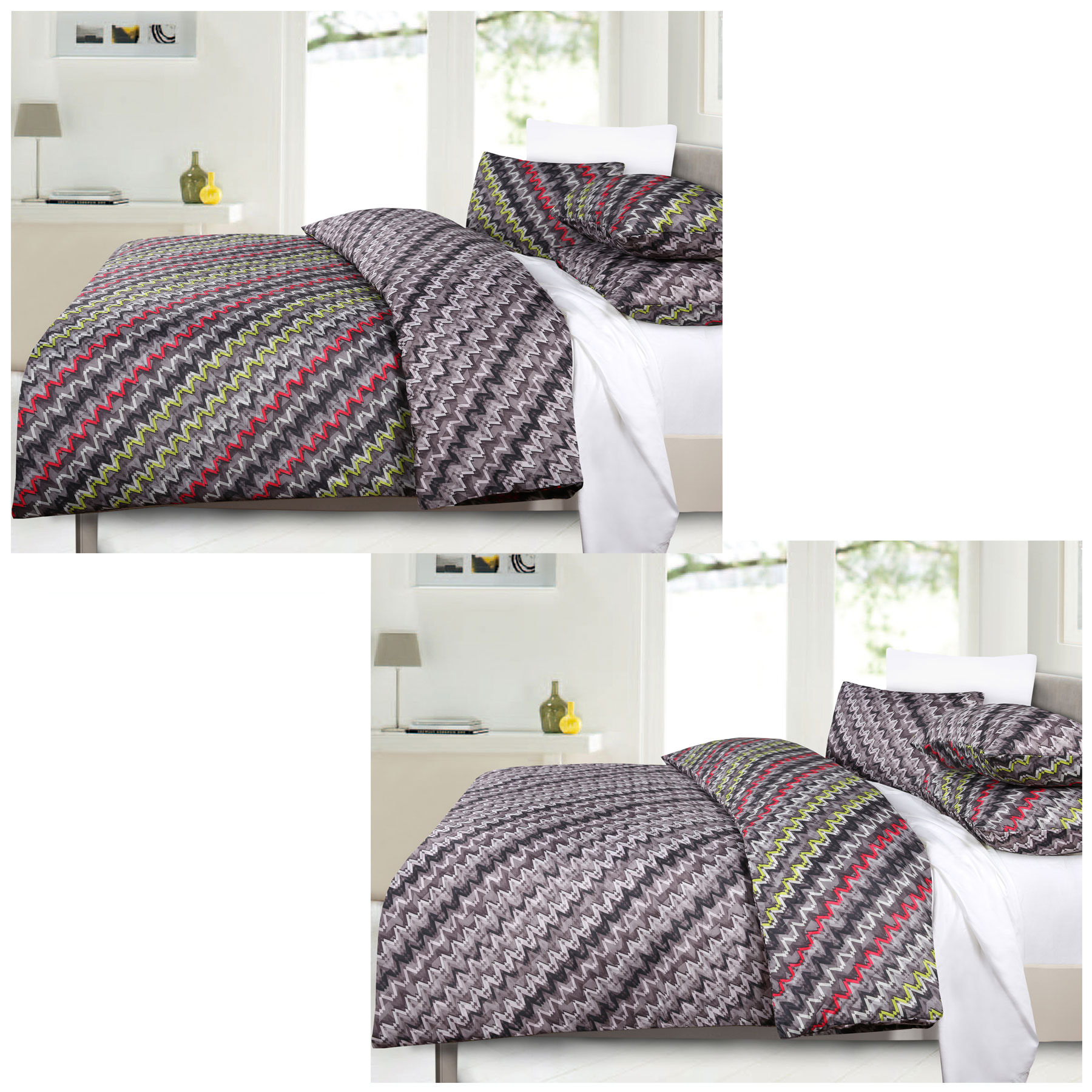 V442-HIN-QUILTCS-HOXTON-MULTI-KI-83180-00 Hoxton Mutated DNA Reversible Quilt Cover Set - King - Image 1