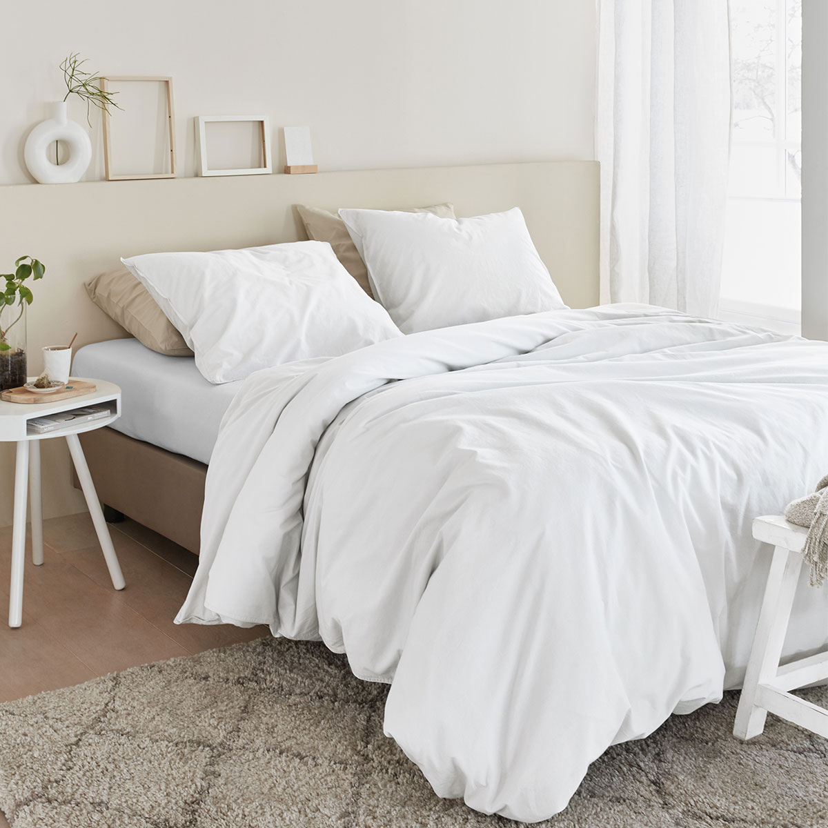 V442-HIN-QUILTCS-ORGANICCOTTON-WHITE-SK-82882-00 Bedding House Organic Cotton Basic White Quilt Cover Set Super King - Image 1