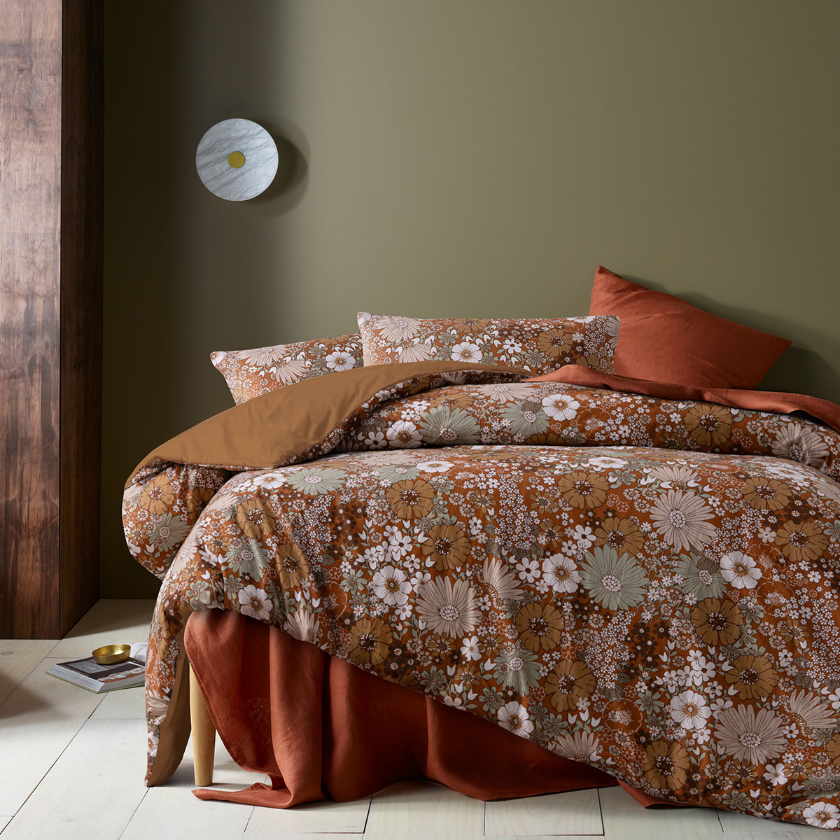 V442-HIN-QUILTCS-RAINBOWGARDEN-AUTUMN-SB-197082-00 Accessorize Rainbow Garden Autumn Washed Cotton Quilt Cover Set Single - Image 1