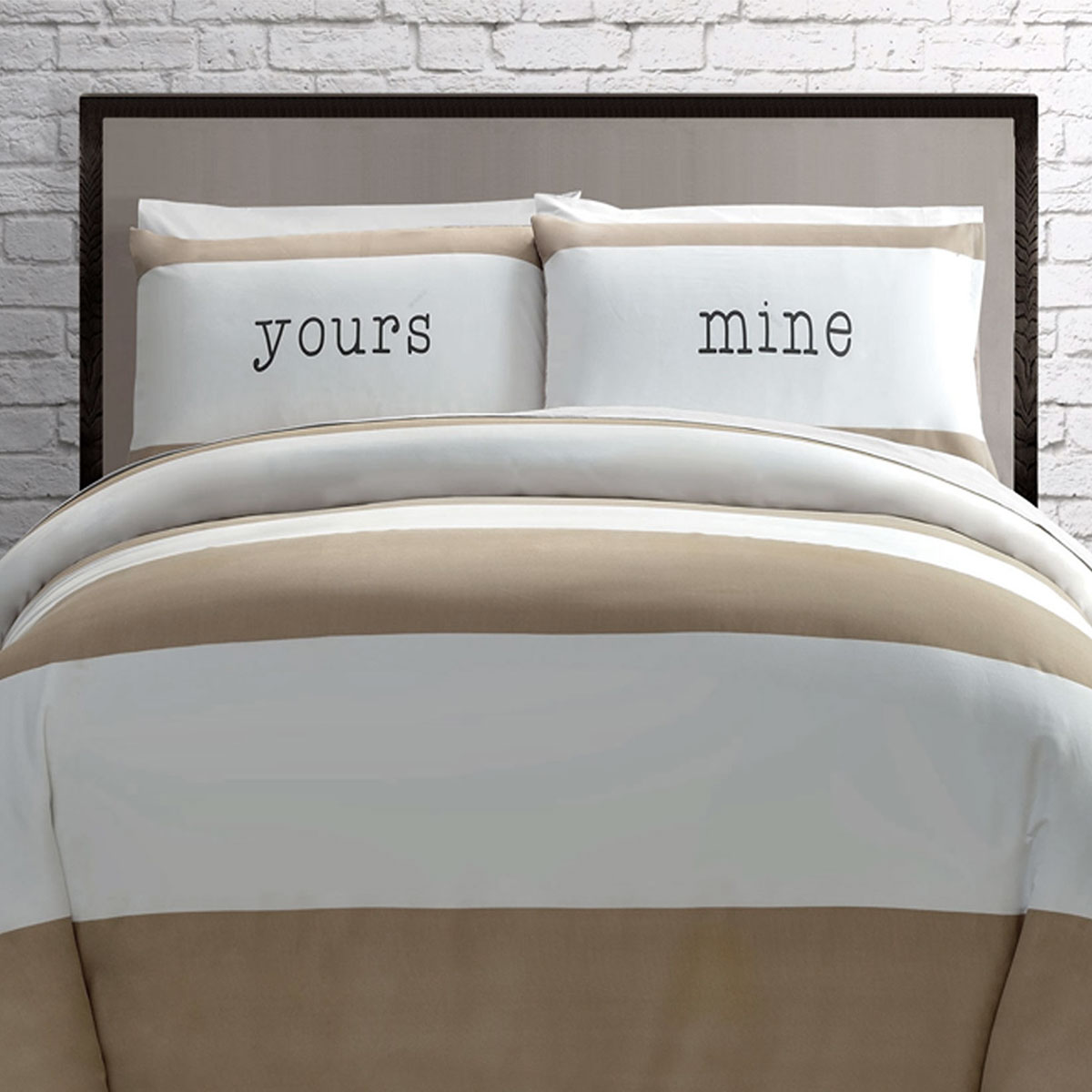 V442-HIN-QUILTCS-YOURSMINE-NEUTRAL-SB-173578-00 Big Sleep Yours Mine Neutral Quilt Cover Set Single - Image 1