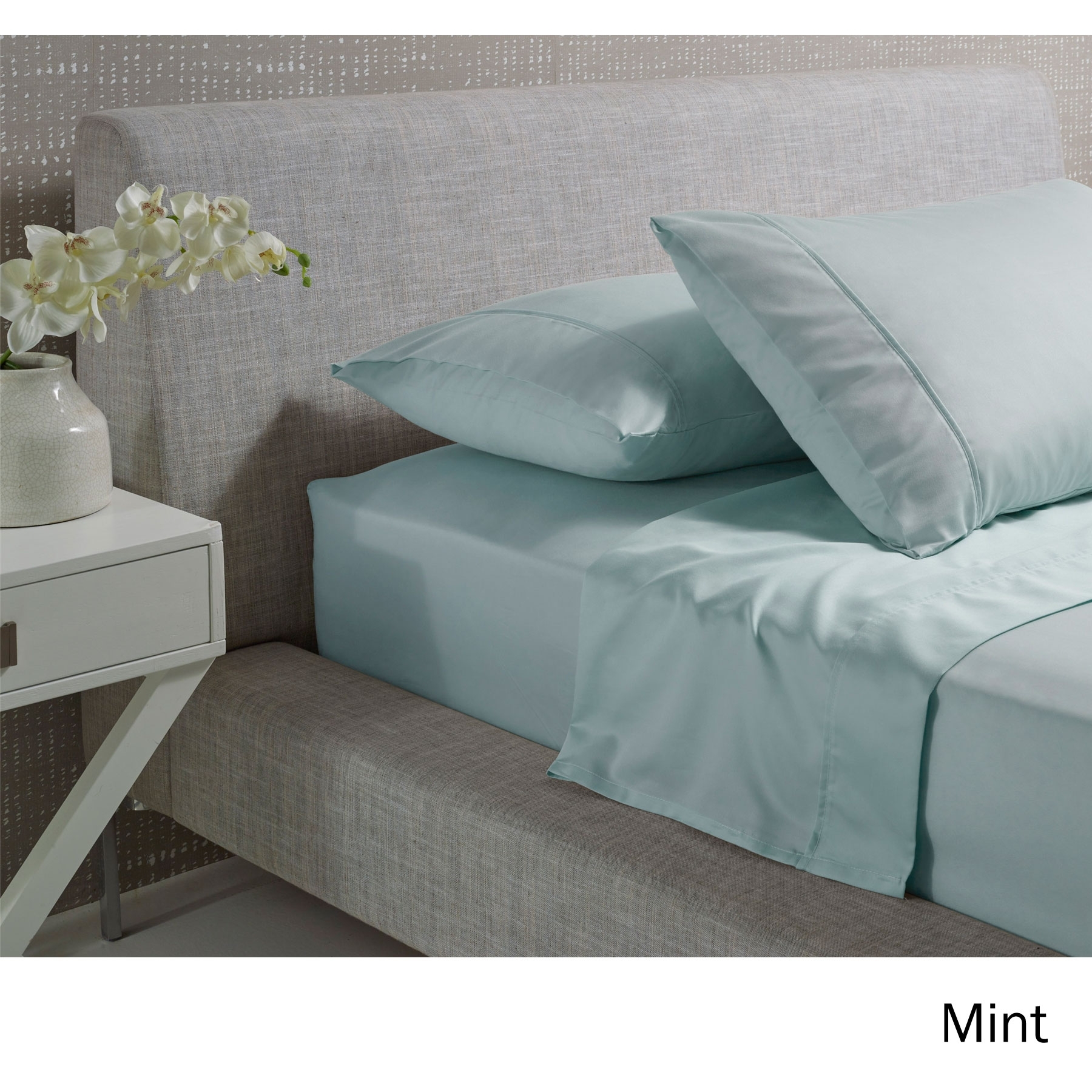V442-HIN-SHEETS-1000TCCOTTONRICH-MINT-KI-83077-00 Accessorize 1000TC Cotton Rich Sheet Set Mint King - Image 1