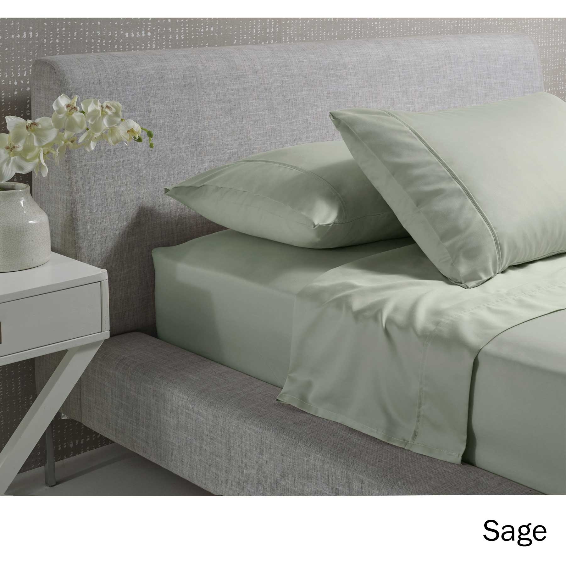 V442-HIN-SHEETS-1000TCCOTTONRICH-SAGE-QS-83074-00 Accessorize 1000TC Cotton Rich Sheet Set Sage Queen - Image 1