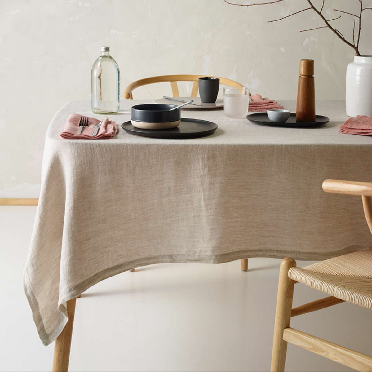 V442-HIN-TABLEC-HELMLINENC180CM-NATURAL-RE-202762-00 Vintage Design Homewares Helm Natural Washed Linen Cotton Tablecloth 130cm x 180cm - Image 1