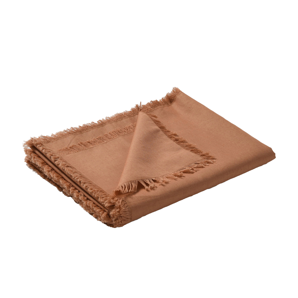 V442-HIN-TABLER-GYPSYLINENCOTTON-TERRA-RE-202790-00 Vintage Design Homewares Gypsy Terracotta Washed Linen Cotton Table Runner 35 x 180cm - Image 1