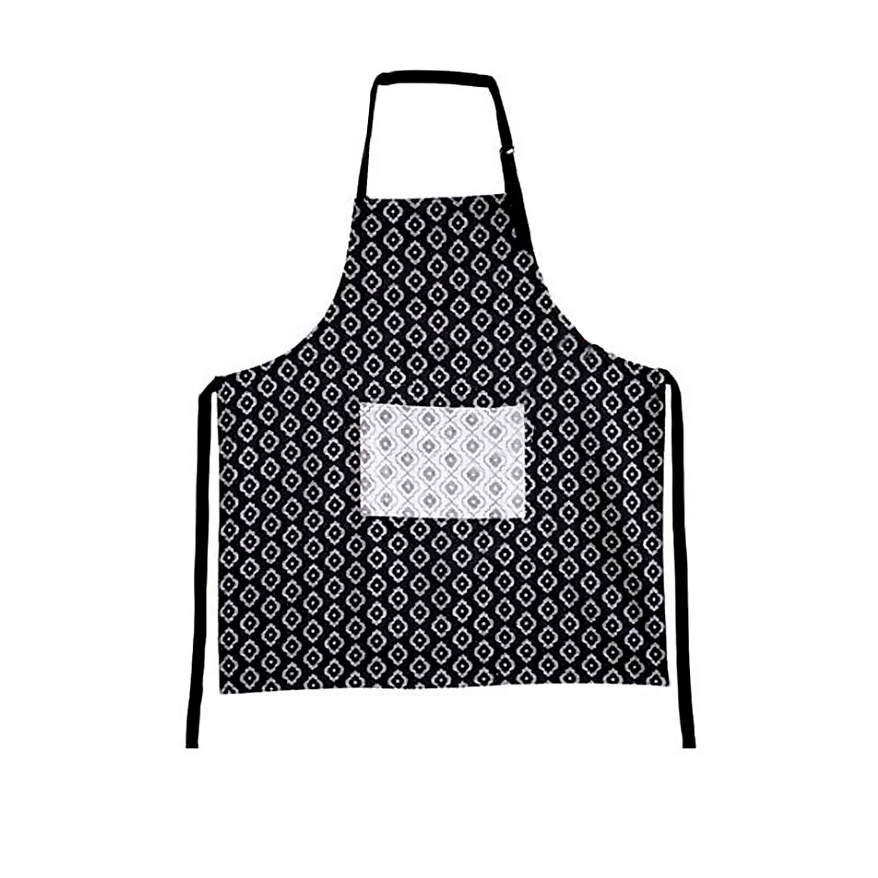V442-IDC-APRON-ALCAZAR-BLACK-SH-78699-00 IDC Homewares Cotton Apron Alcazar Black - Image 1
