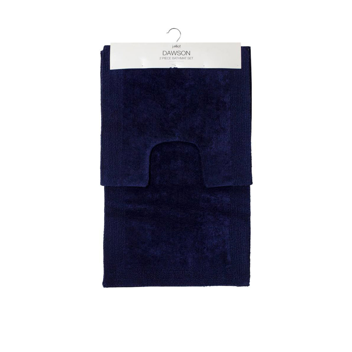 V442-IDC-BATHM-2PCEDAWSON-NAVY-SH-78700-00 J.Elliot Home Home 2000GSM 2 Pce Dawson 100% Cotton Bath Mat Set Navy - Image 1