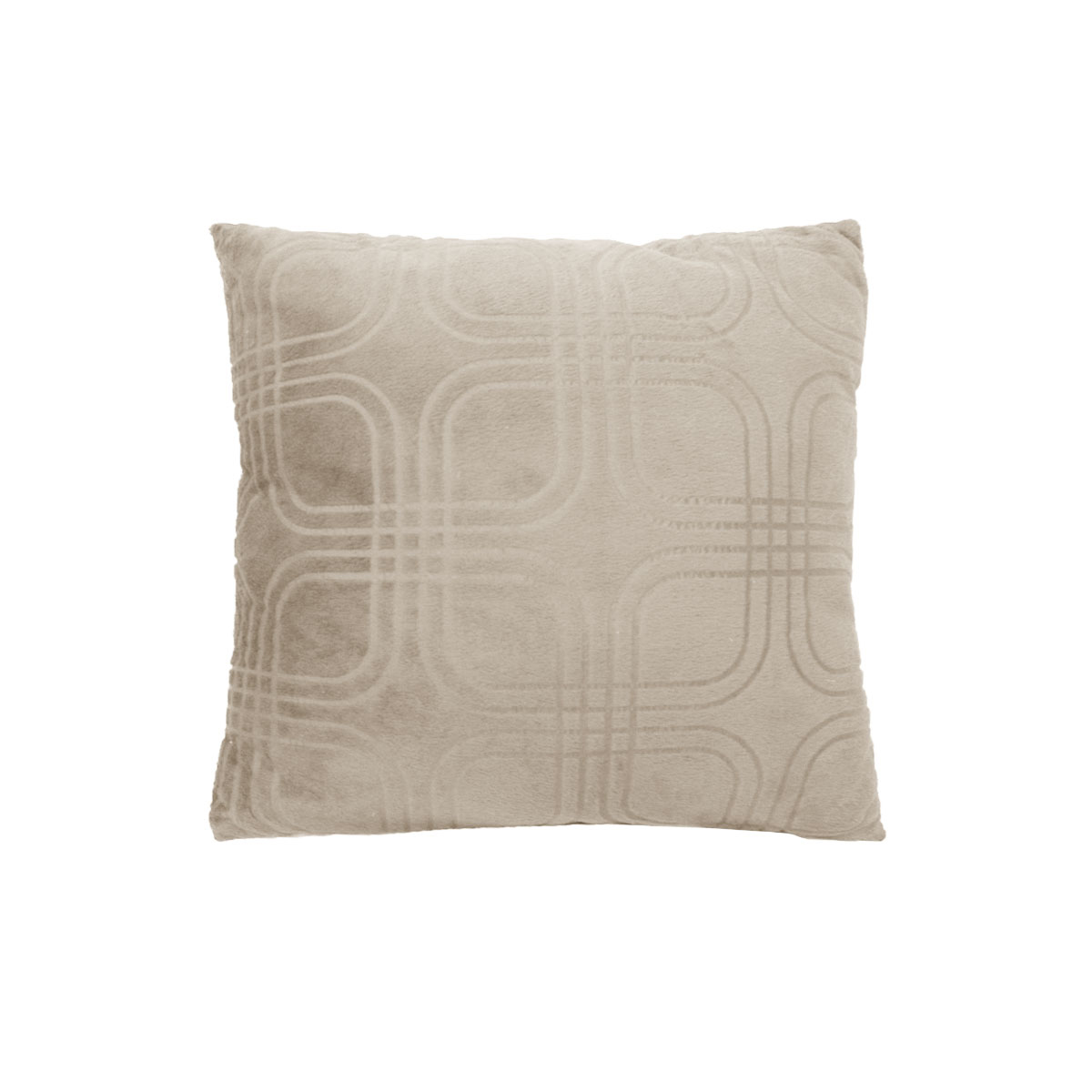 V442-IDC-CUSHION-EMBOSSEDMICROMINK-LINEN-SQ-78441-00 Embossed Micro Mink Filled Cushion Linen 43 x 43 cm - Image 1
