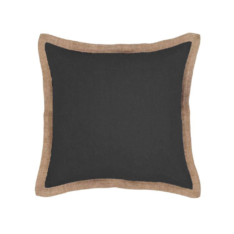 V442-IDC-CUSHION-HAMPTON-CHARCOAL-SQ-78391-00 J Elliot Home Hampton Linen Filled Cushion 50 x 50 cm Charcoal - Image 1