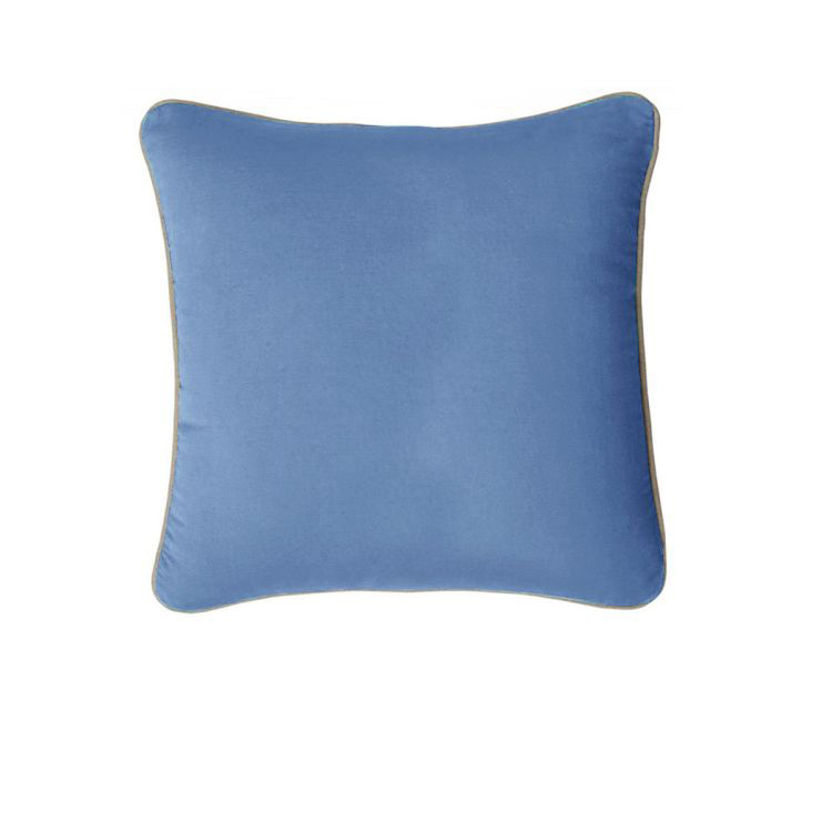 V442-IDC-CUSHIONC-GABRIEL43CM-DUSTYBLUE-SQ-78358-00 J Elliot Home Gabriel 100% Cotton Cushion Cover 43 x 43 cm Dusty Blue - Image 1