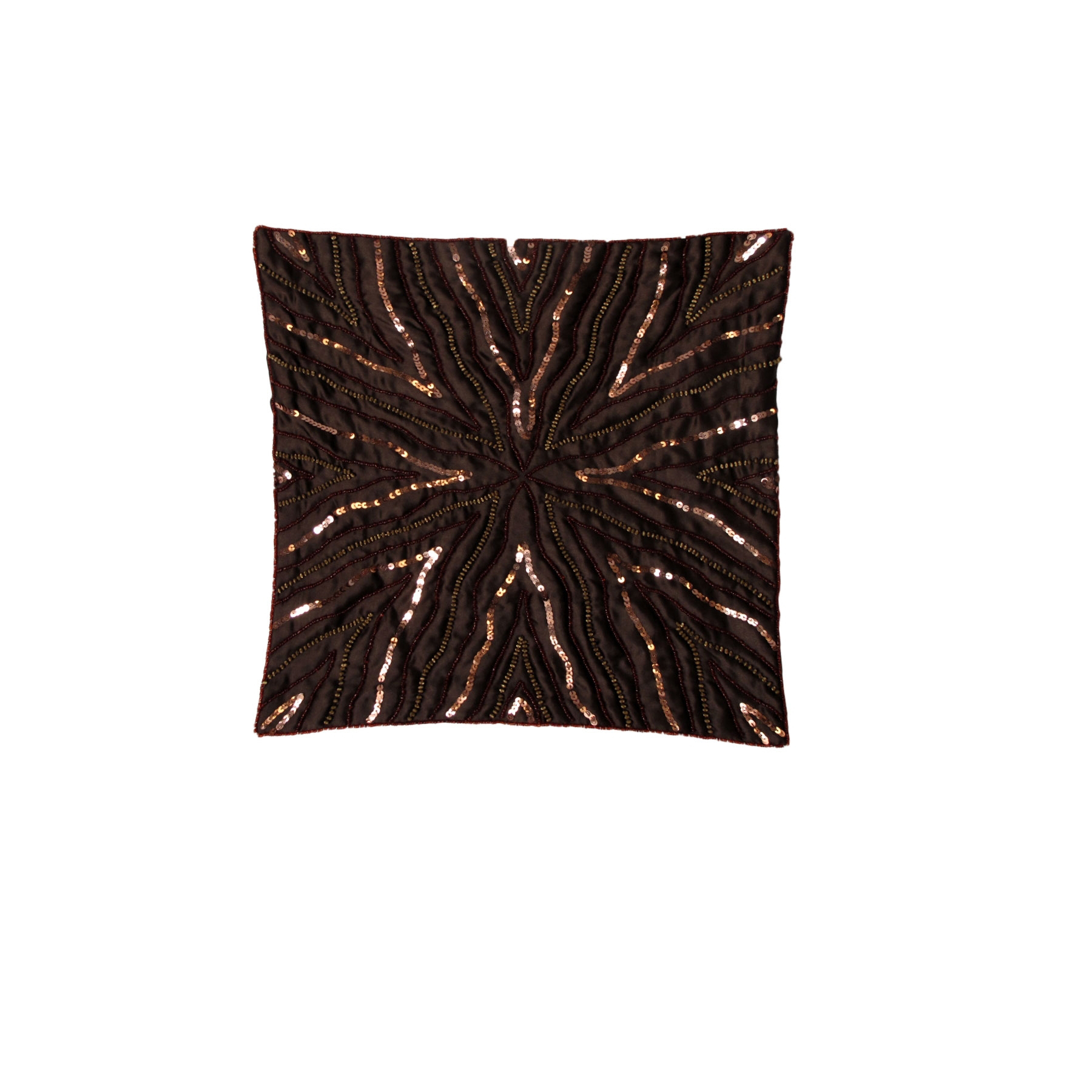 V442-IDC-CUSHIONC-SEQUINBELLA-CHOCOLATE-SQ-78658-00 IDC Homewares Sequin Cushion Cover Bella Chocolate - Image 1