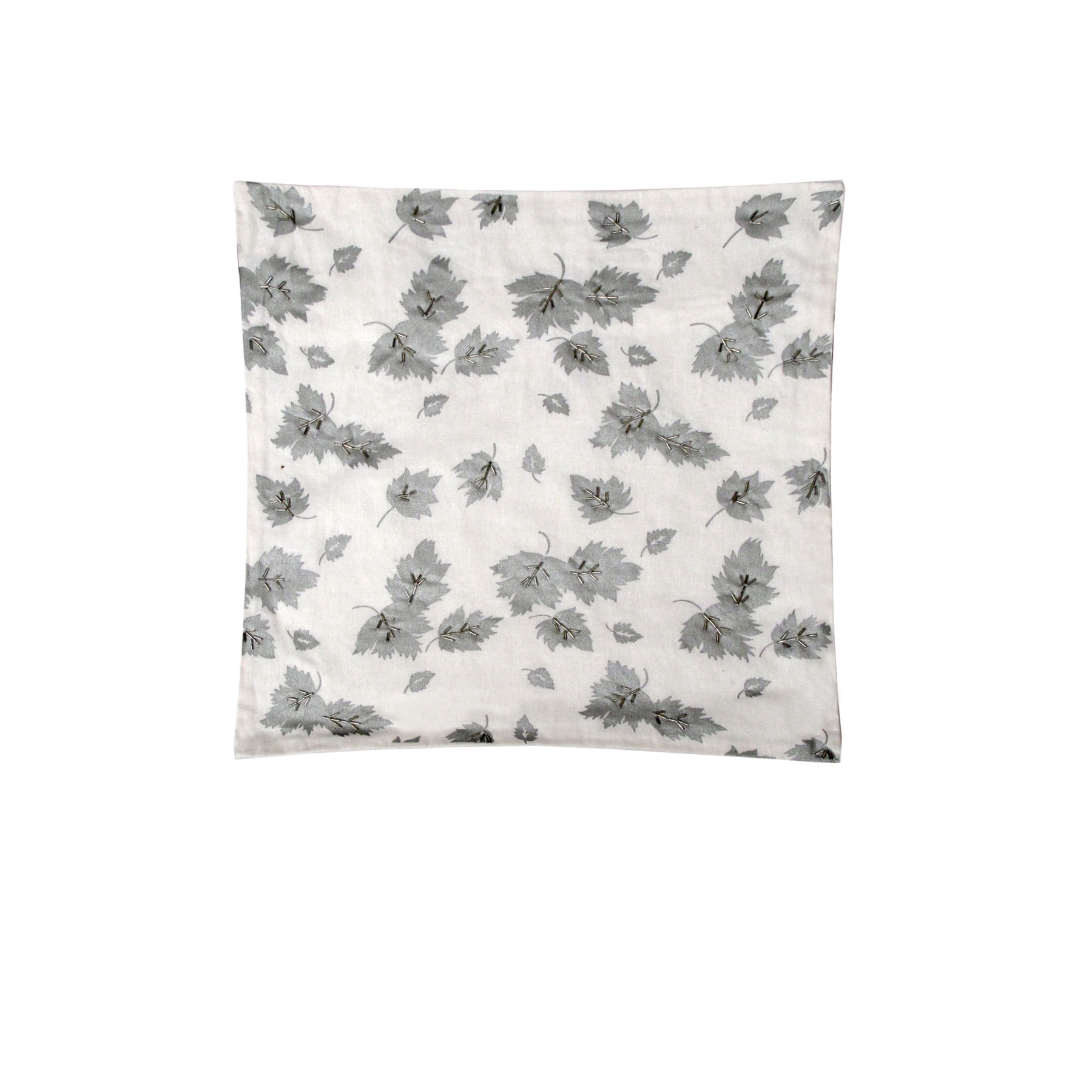 V442-IDC-CUSHIONC-SILVERLEAFMETALIC-CREAM-SQ-78653-00 IDC Homewares Quality Cushion Cover Silverleaf Cream - Image 1
