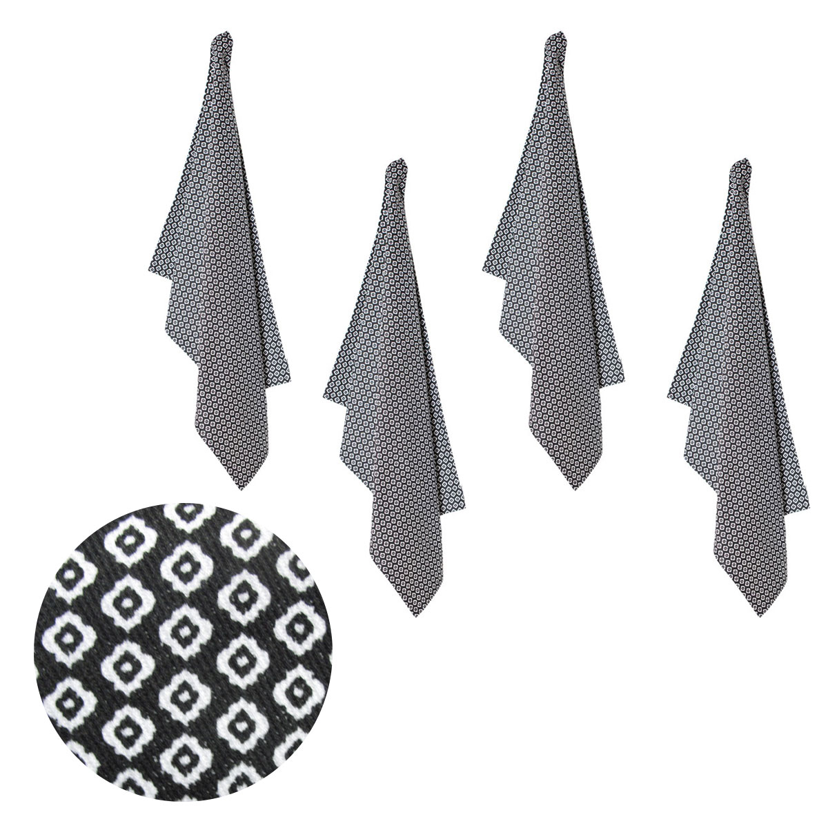 V442-IDC-MISC-SETOF4MARIGOLDNAPKINS-BLACK-SQ-78244-00 Set of 4 Christopher Vine Marigold Cotton Napkins 40cm x 40cm Black - Image 1