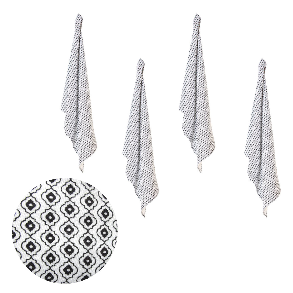 V442-IDC-MISC-SETOF4MARIGOLDNAPKINS-WHITE-SQ-78243-00 Set of 4 Christopher Vine Marigold Cotton Napkins 40cm x 40cm White - Image 1