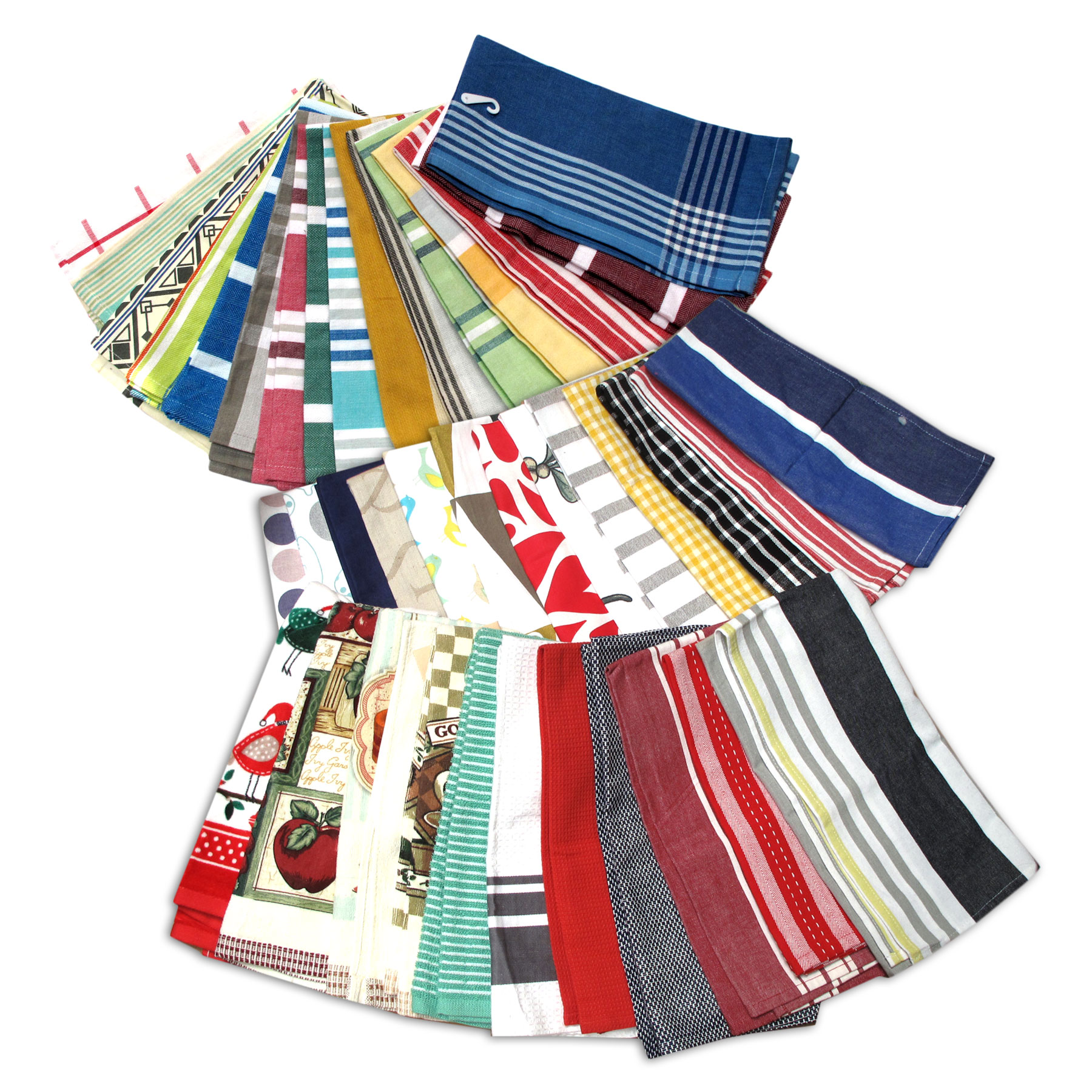 V442-IDC-TEAT-SETOF6RANDOMPATTERN-MULTI-RE-78273-00 Random Pick Set of 6 100% Cotton Pattern Tea Towels - 50 x 70 cm - Image 1