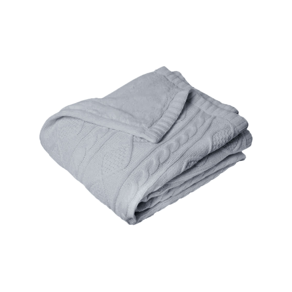 V442-IDC-THROW-ALBERTA-GREY-RE-78496-00 J.Elliot Home Alberta Knit Throw Rug Grey - Image 1