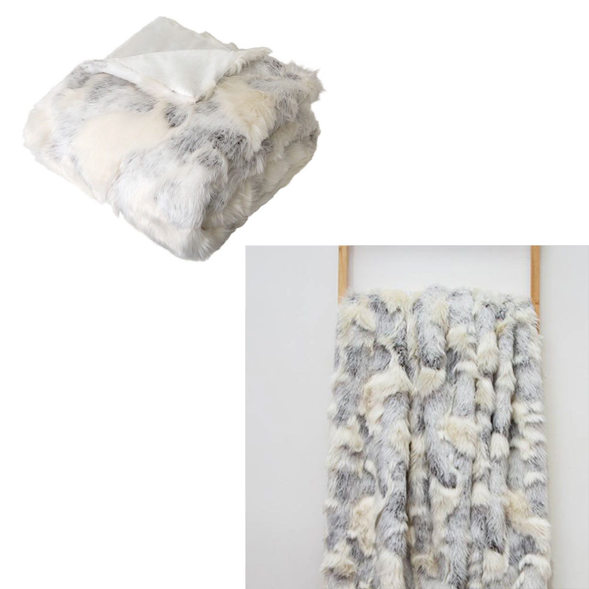 V442-IDC-THROW-ARCTIC-CREAM-RE-78283-00 J Elliot Home Arctic Luxury Faux Fur Throw 130 x 160cm - Image 1