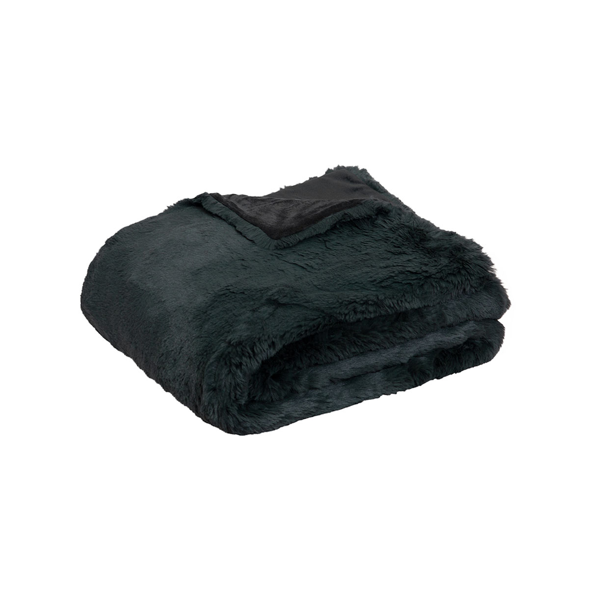 V442-IDC-THROW-ARLO160-CHARCOAL-RE-78715-00 J.Elliot Home Arlo Faux Fur Throw Charcoal - Image 1