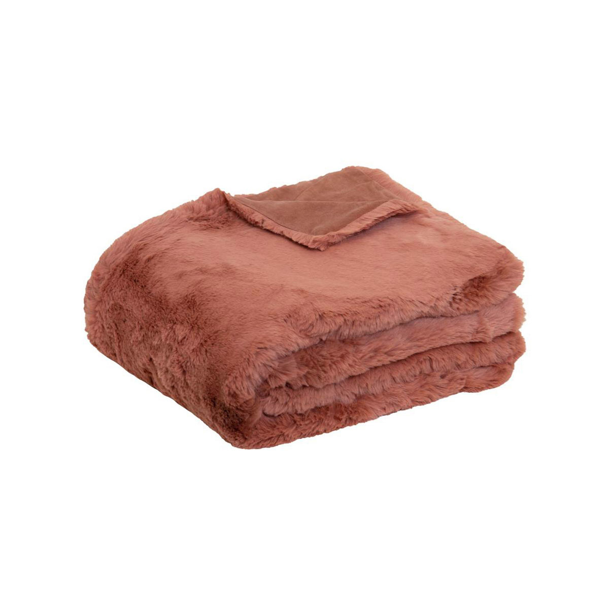 V442-IDC-THROW-ARLO160-CLAYPINK-RE-78717-00 J.Elliot Home Arlo Faux Fur Throw Clay Pink - Image 1