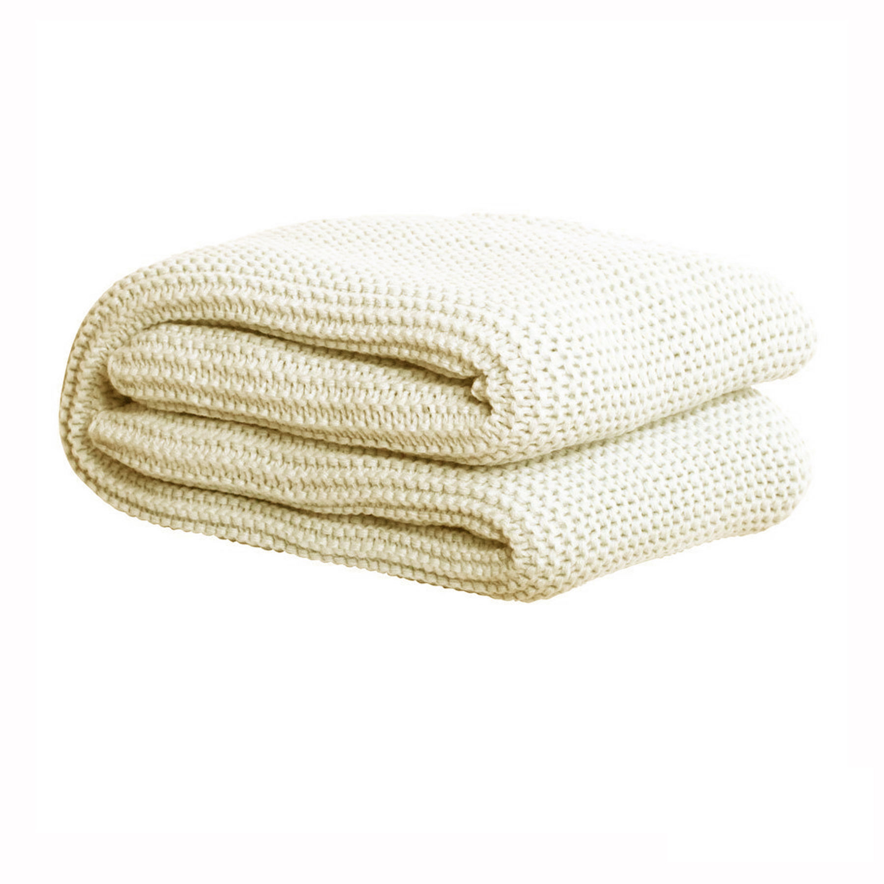 V442-IDC-THROW-CHUNKYKNIT-IVORY-RE-78560-00 IDC Homewares Chunky Knit Throw 125 x 150 cm Ivory - Image 1