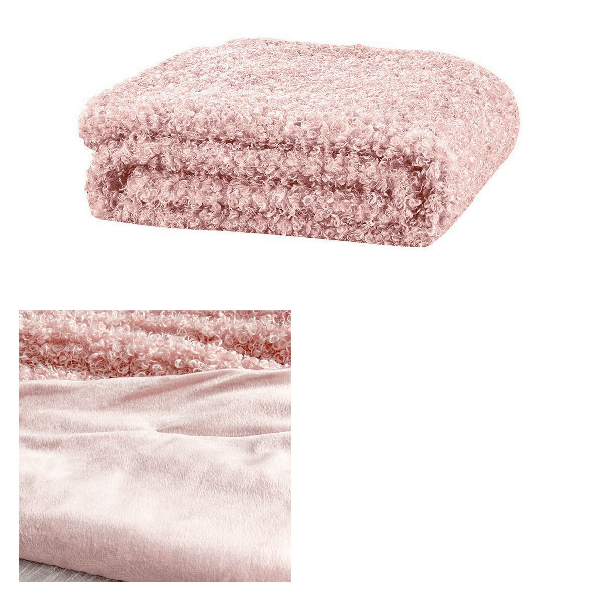 V442-IDC-THROW-LYLA-PEACH-RE-78507-00 J.Elliot Home Lyla Faux Sheep Fur Throw Rug Peach - Image 1