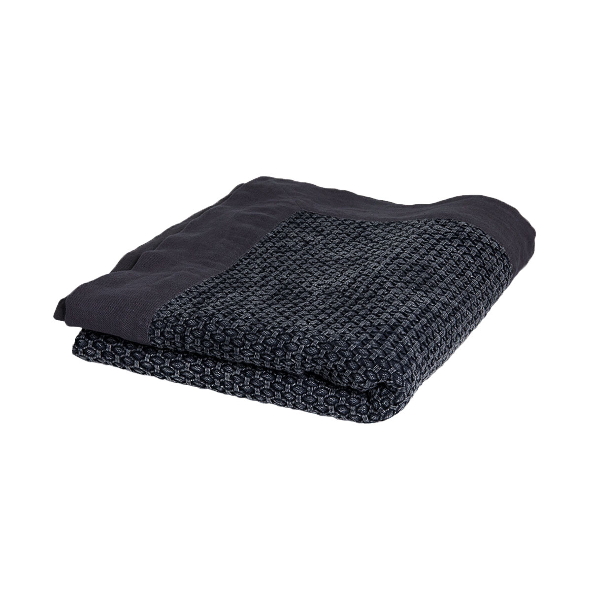 V442-IDC-THROW-TAYLOR-CHARCOAL-RE-78492-00 J.Elliot Home Taylor Cotton Jacquard Throw Rug Charcoal - Image 1