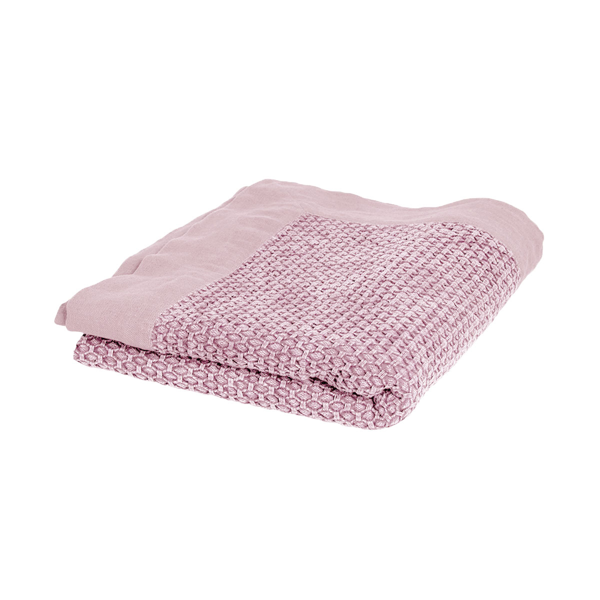 V442-IDC-THROW-TAYLOR-ROSEPINK-RE-78493-00 J.Elliot Home Taylor Cotton Jacquard Throw Rug Rose Pink - Image 1